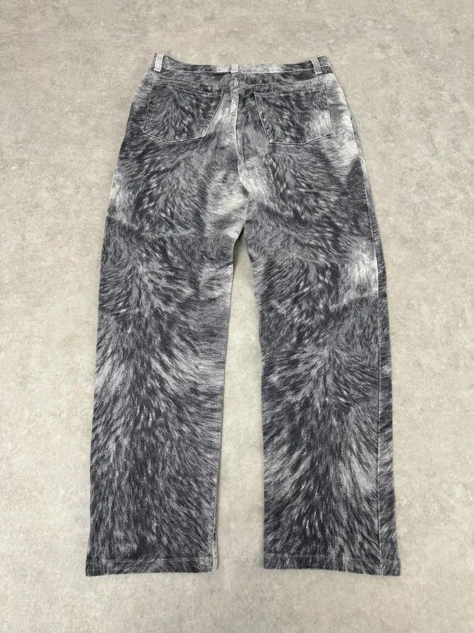 Roberto Cavalli 2000s Roberto Cavalli Grizzly Fur Print Grey Pants Size US 31 - 6 Thumbnail