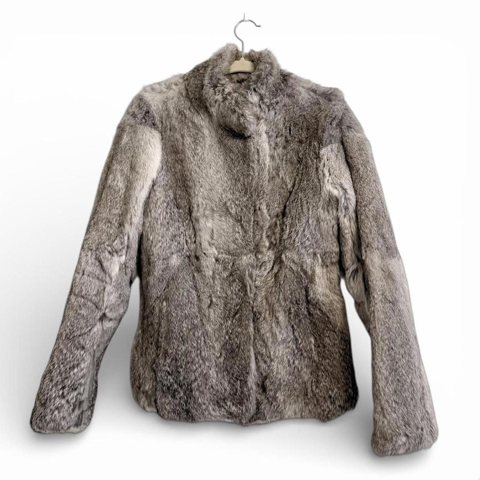 Other Real rabbit fur 2000s grunge gray vintage short jacket coat Size XS / US 0-2 / IT 36-38 - 1 Thumbnail