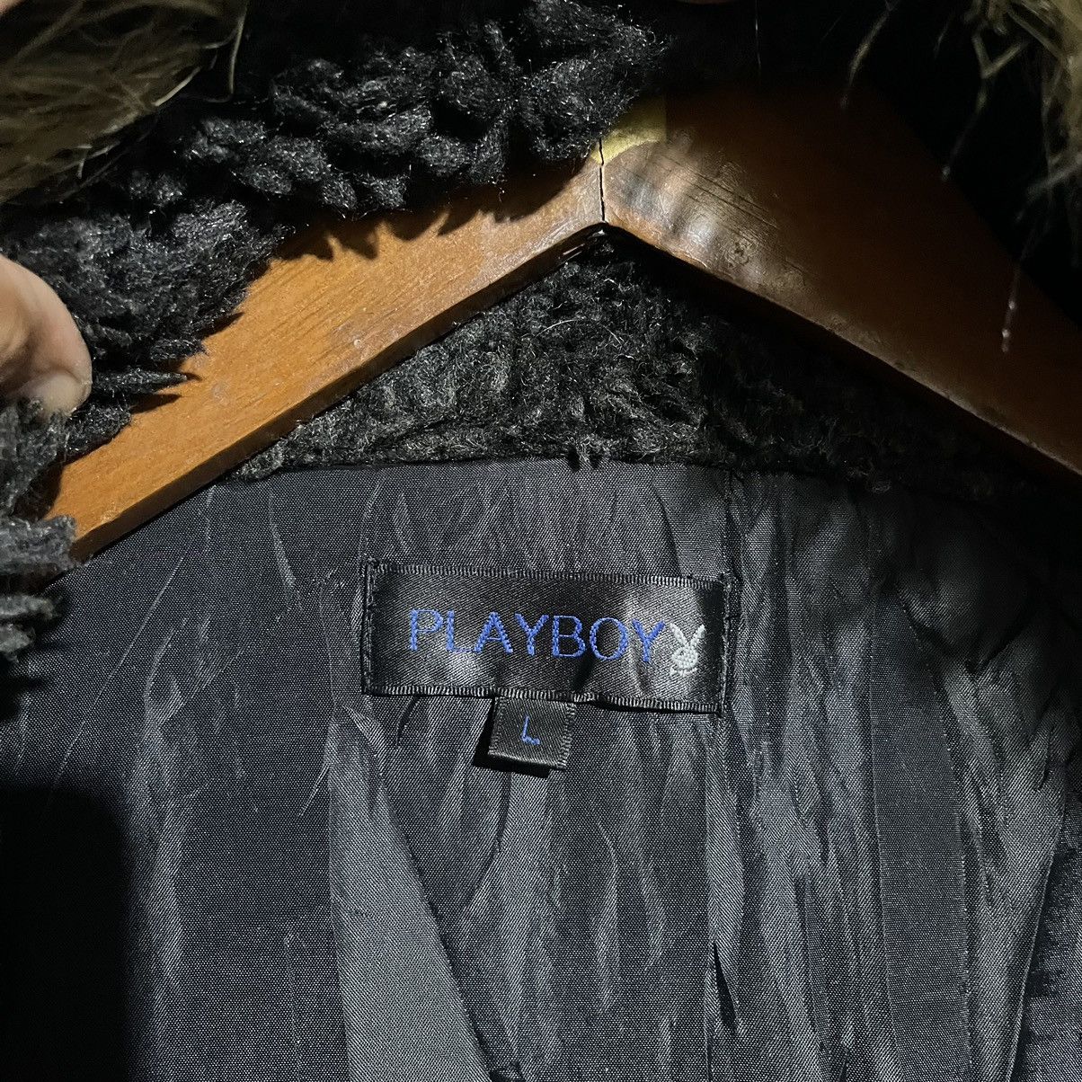 Playboy Vintage 90s Playboy Black Parka Jacket with Faux Fur Hood Size US L / EU 52-54 / 3 - 10 Thumbnail