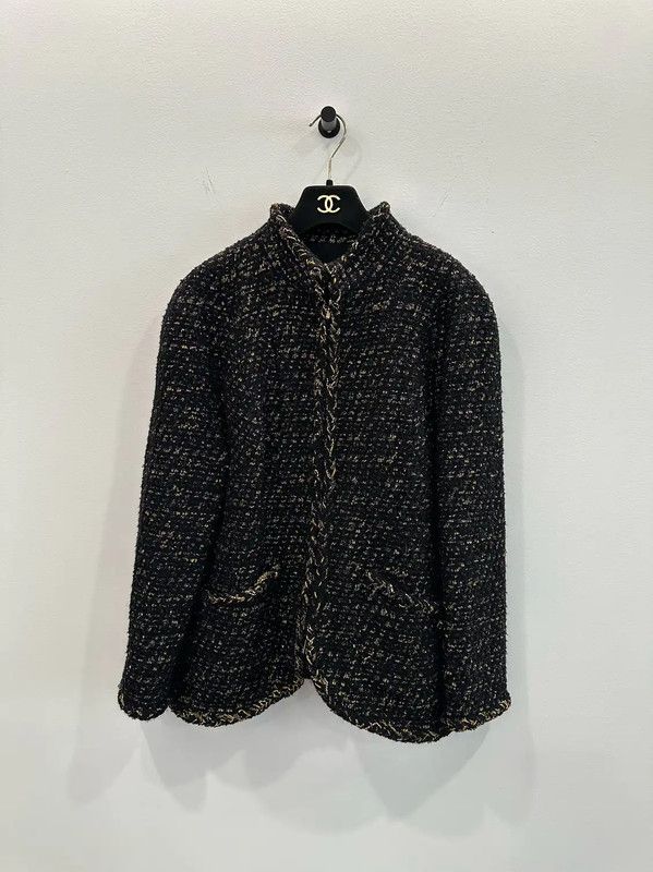 Chanel Chanel Black Wool Oversized Coat 0089 Size XL / US 12-14 / IT 48-50 - 1 Thumbnail
