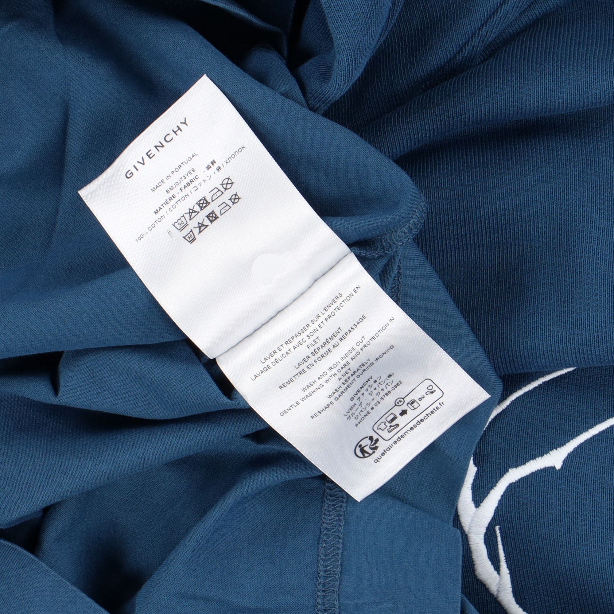 Givenchy Blue Embroidered Multi Logo Oversized Layered Hoodie Size US S / EU 44-46 / 1 - 9 Thumbnail