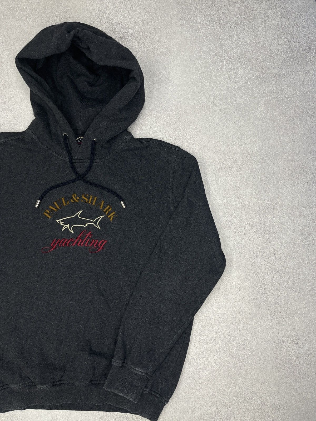 Paul & Shark Mens Paul Shark Yachting Grey Hoodie Center Big Logo Size US L / EU 52-54 / 3 - 3 Thumbnail