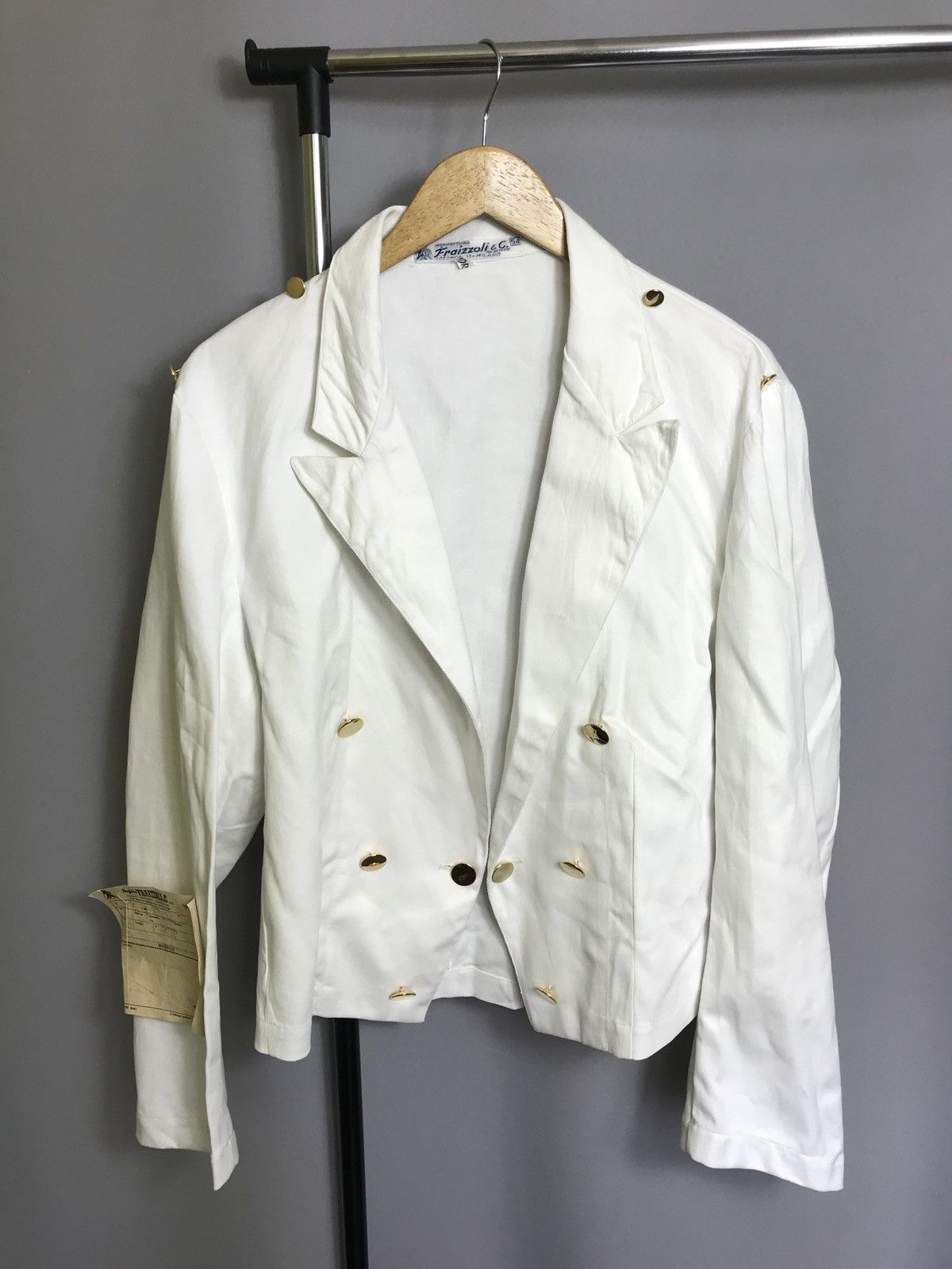 Vintage NWT fraizzoli milano jacket mens white vintage 80s Italy Size 44R - 1 Thumbnail