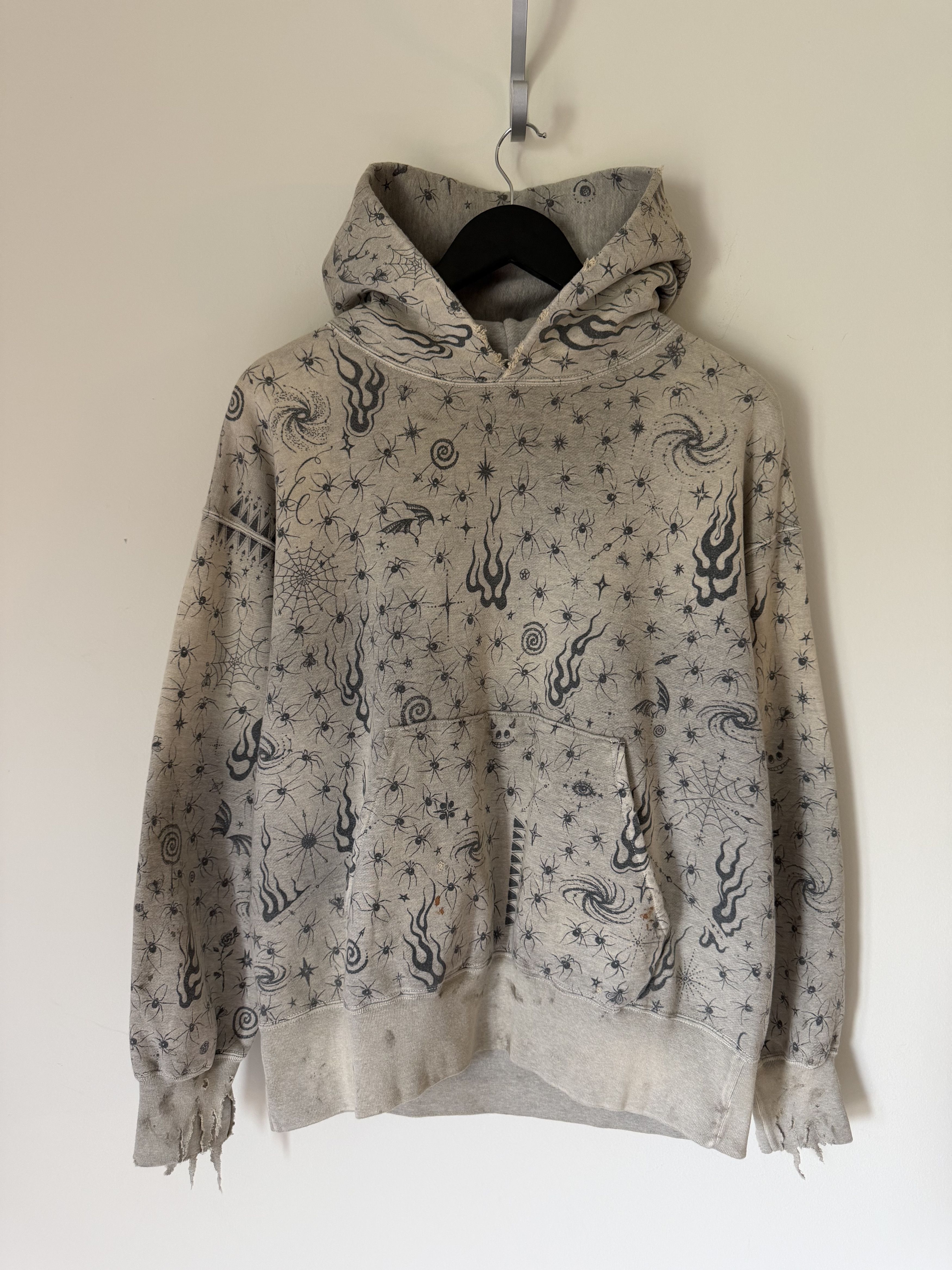 Saint Michael Saint Michael Dr. Woo Tattoo Hoodie in Gray Size US L / EU 52-54 / 3 - 1 Thumbnail