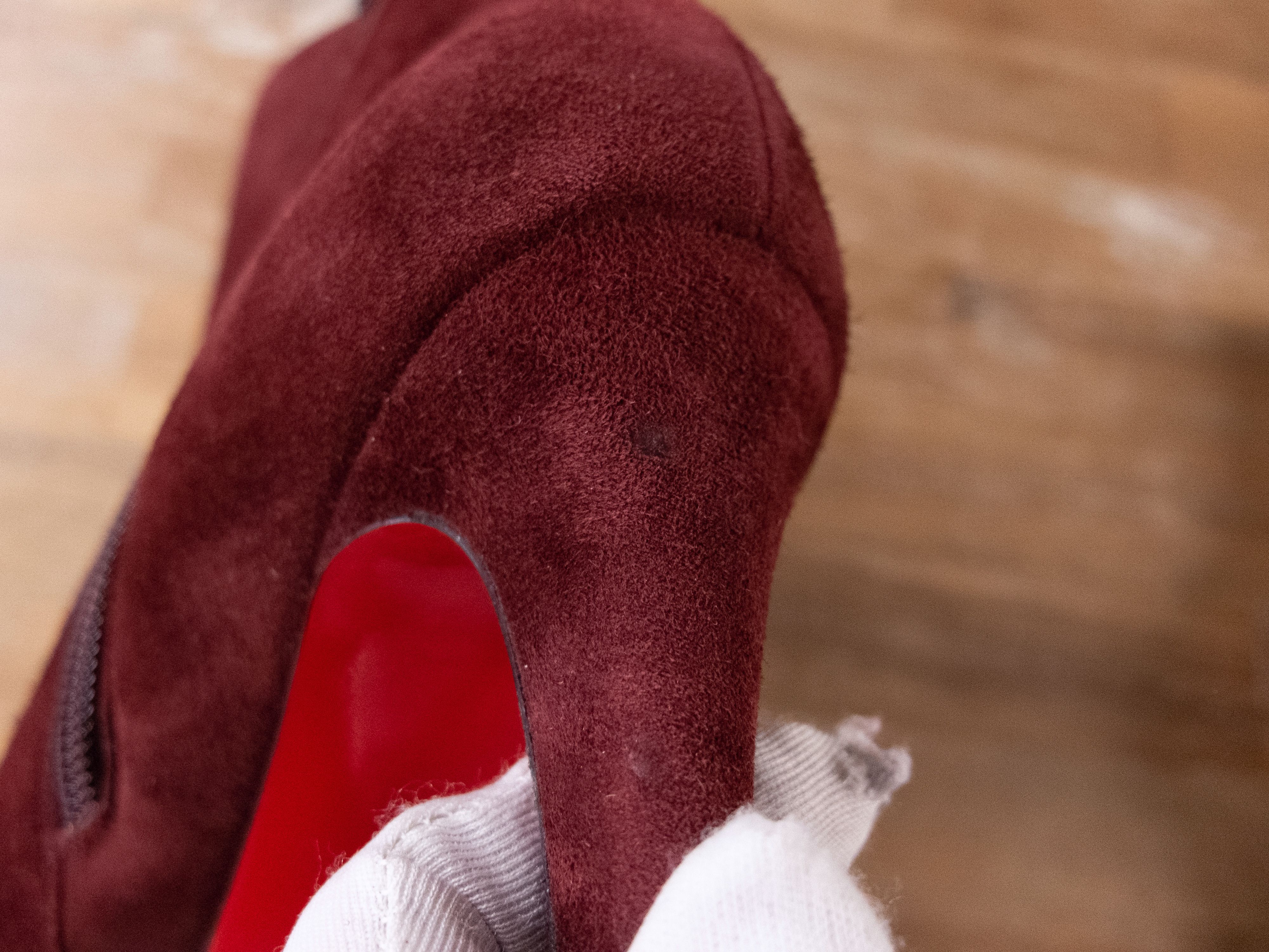 Christian Louboutin CHRISTIAN LOUBOUTIN Bianca Booty burgundy suede boots 39.5 Size US 9.5 / IT 39.5 - 6 Thumbnail