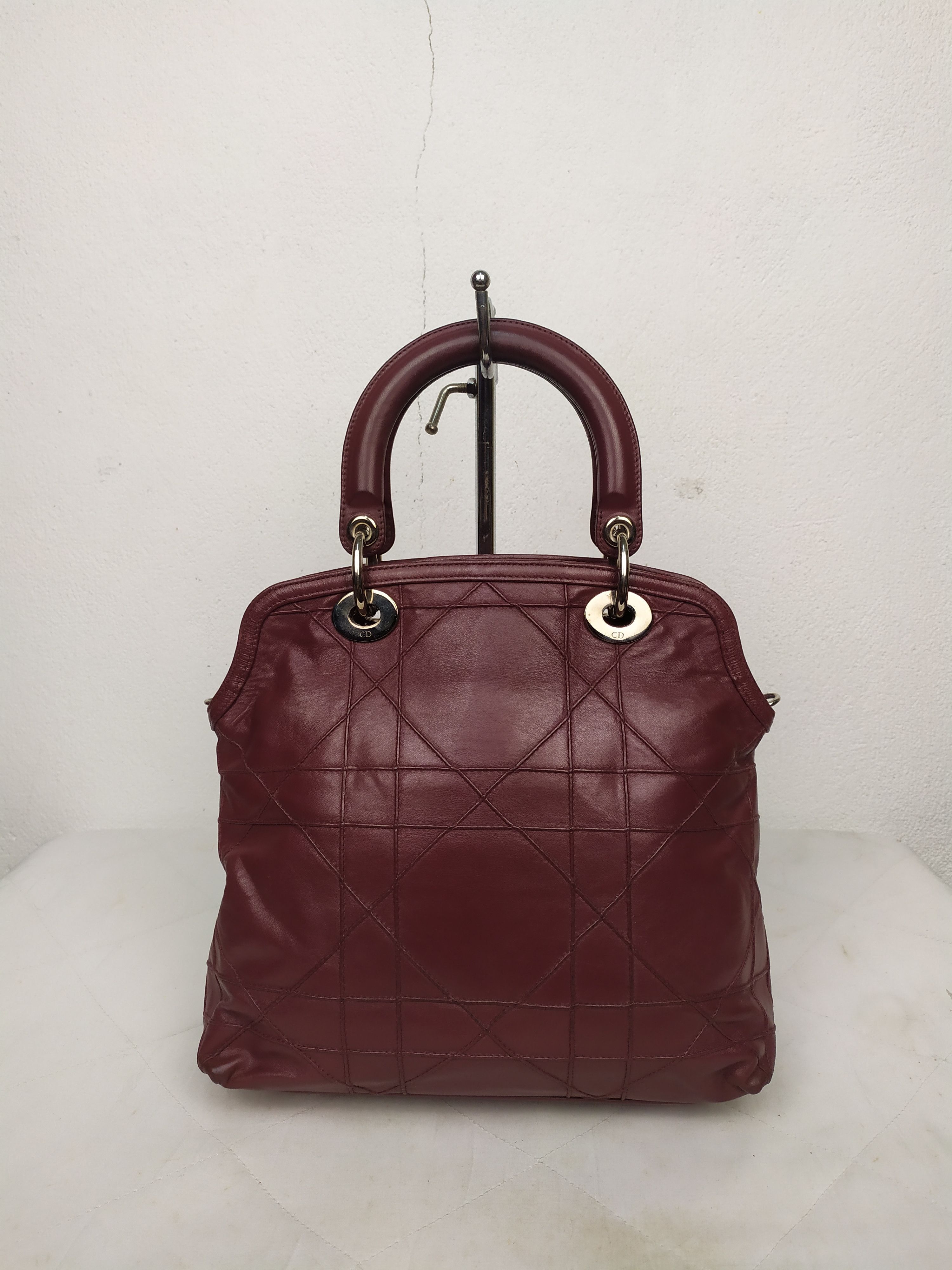 Dior Christian Dior Red Cannage Leather Lambskin Handbag Size ONE SIZE - 6 Thumbnail