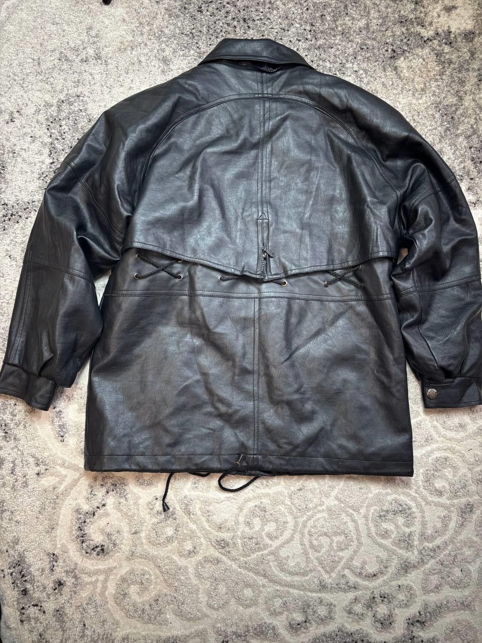 Vintage 90s Vintage Oversized Multi-Pocket Leather Field Jacket Size US L / EU 52-54 / 3 - 5 Thumbnail