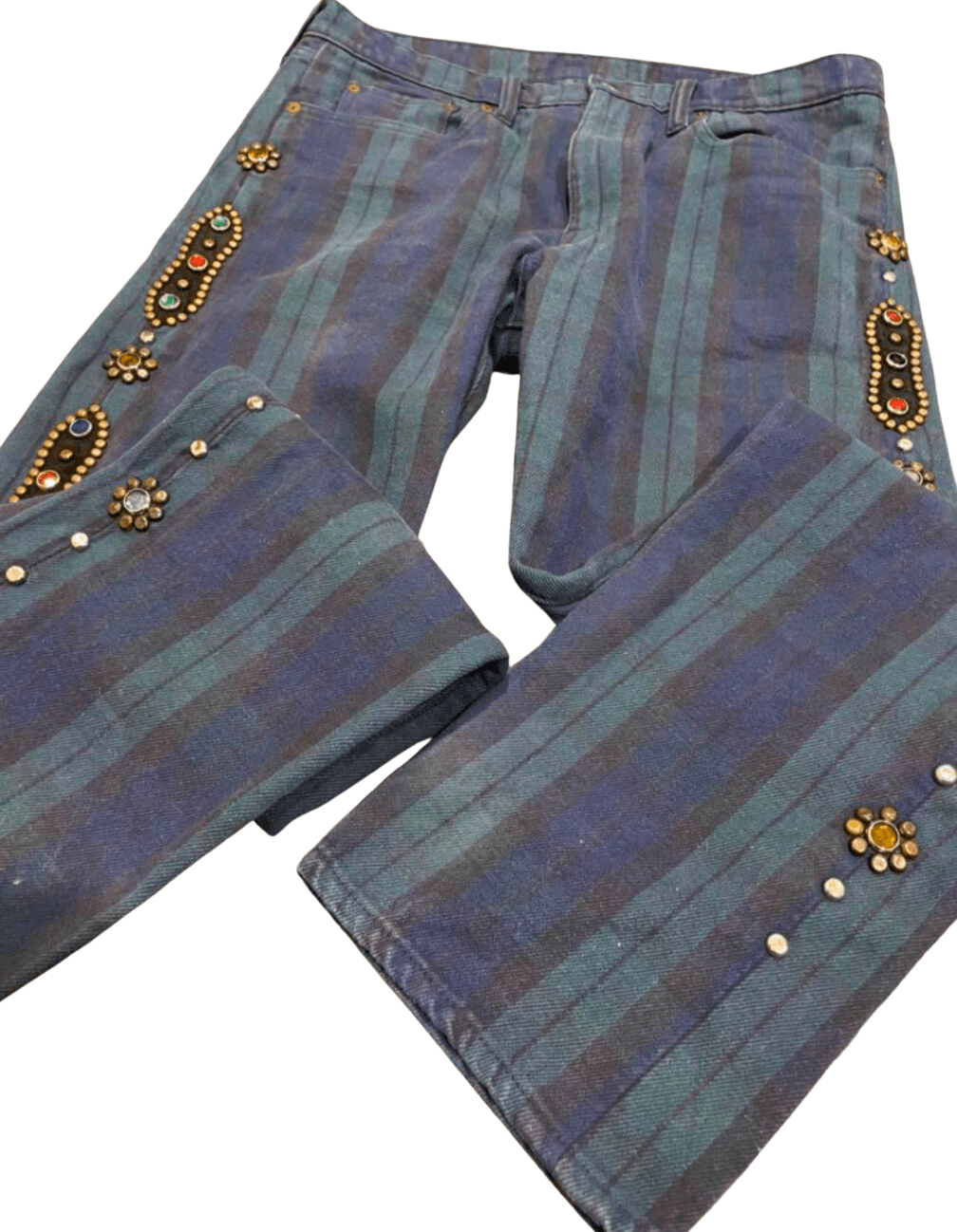 Kapital Kapital 11oz tartan checkered studded remake pants Size US 34 / EU 50 - 3 Thumbnail