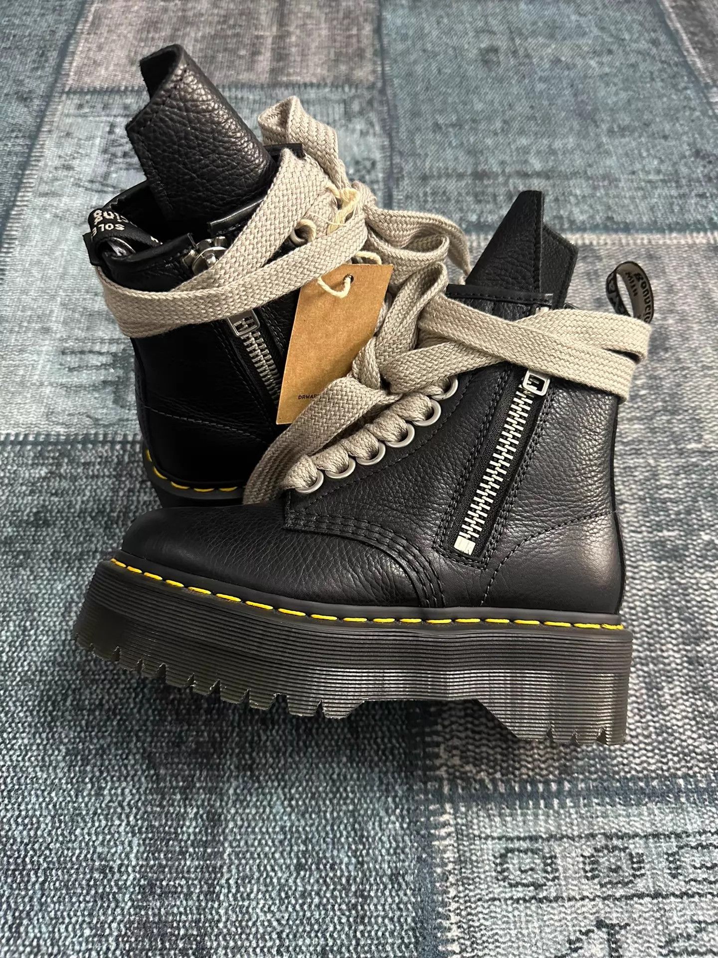 Rick Owens RO x Dr.Martens 8-Eye Leather Platform Boots 36 (No Box) Size US 5.5 / IT 35.5 - 5 Thumbnail