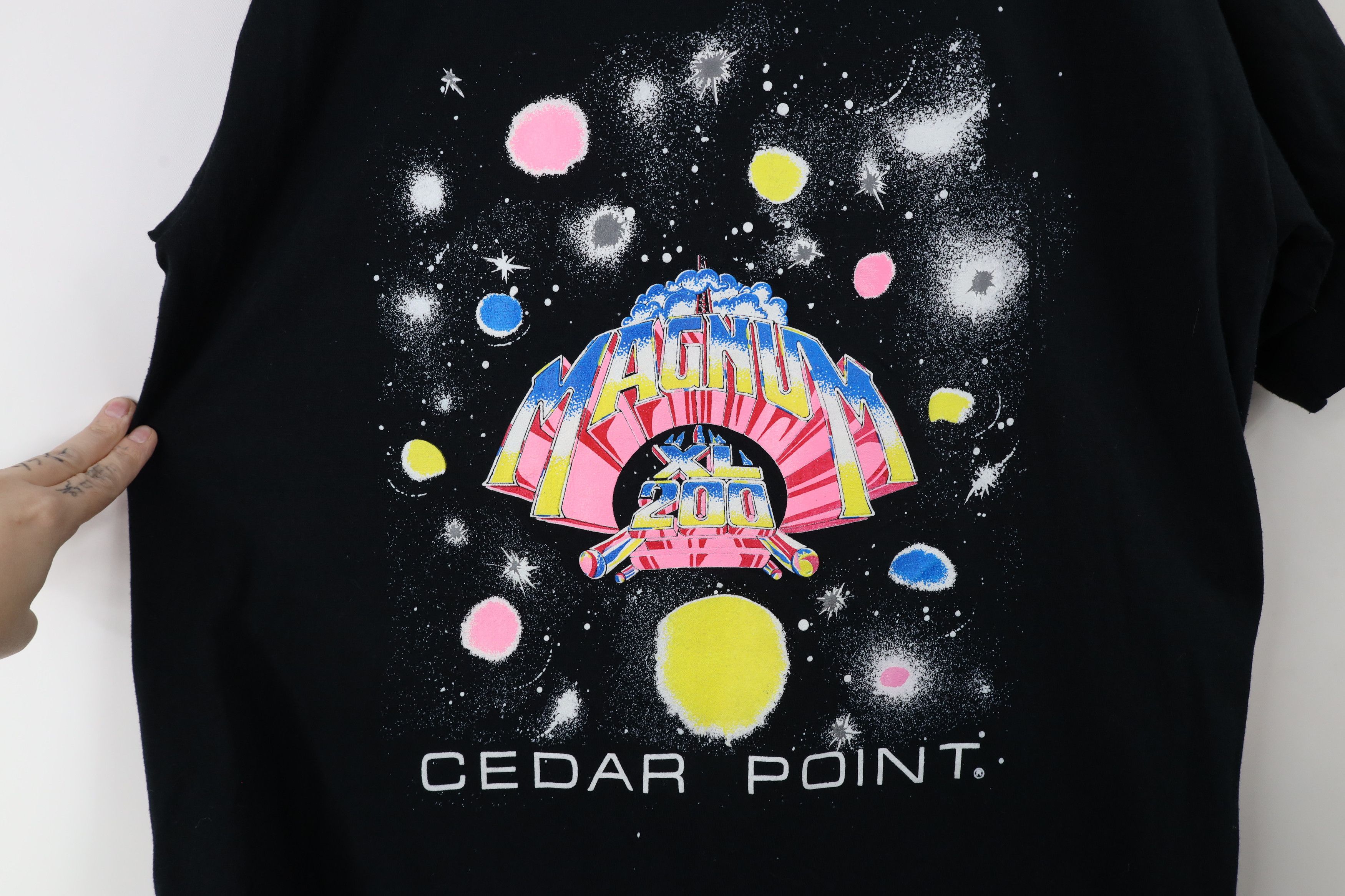 Vintage Vintage 90s Magnum XL 200 Roller Coaster T-Shirt Black USA Size US XL / EU 56 / 4 - 4 Thumbnail