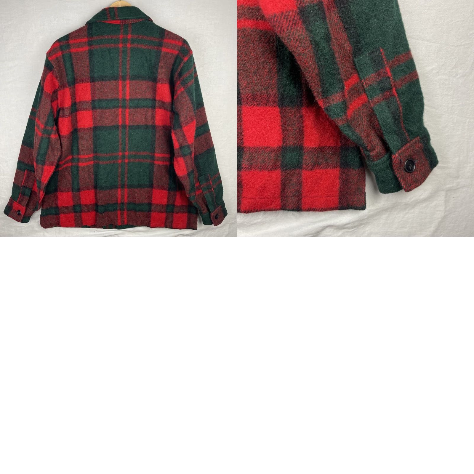 Vintage VINTAGE L.L. Bean Jacket Mens Large Red Plaid Wool Hunting 50s Overcoat Casual Workwear Fall Winter S adults? Size US L / EU 52-54 / 3 - 9 Thumbnail