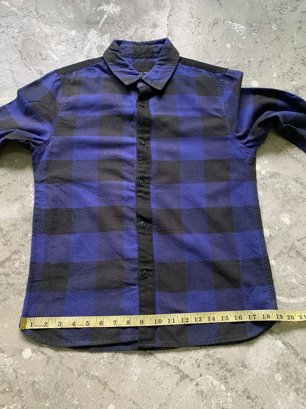 Number (N)ine Number Nine Blue Black Check Musical Flannel Shirt Size US L / EU 52-54 / 3 - 11 Thumbnail
