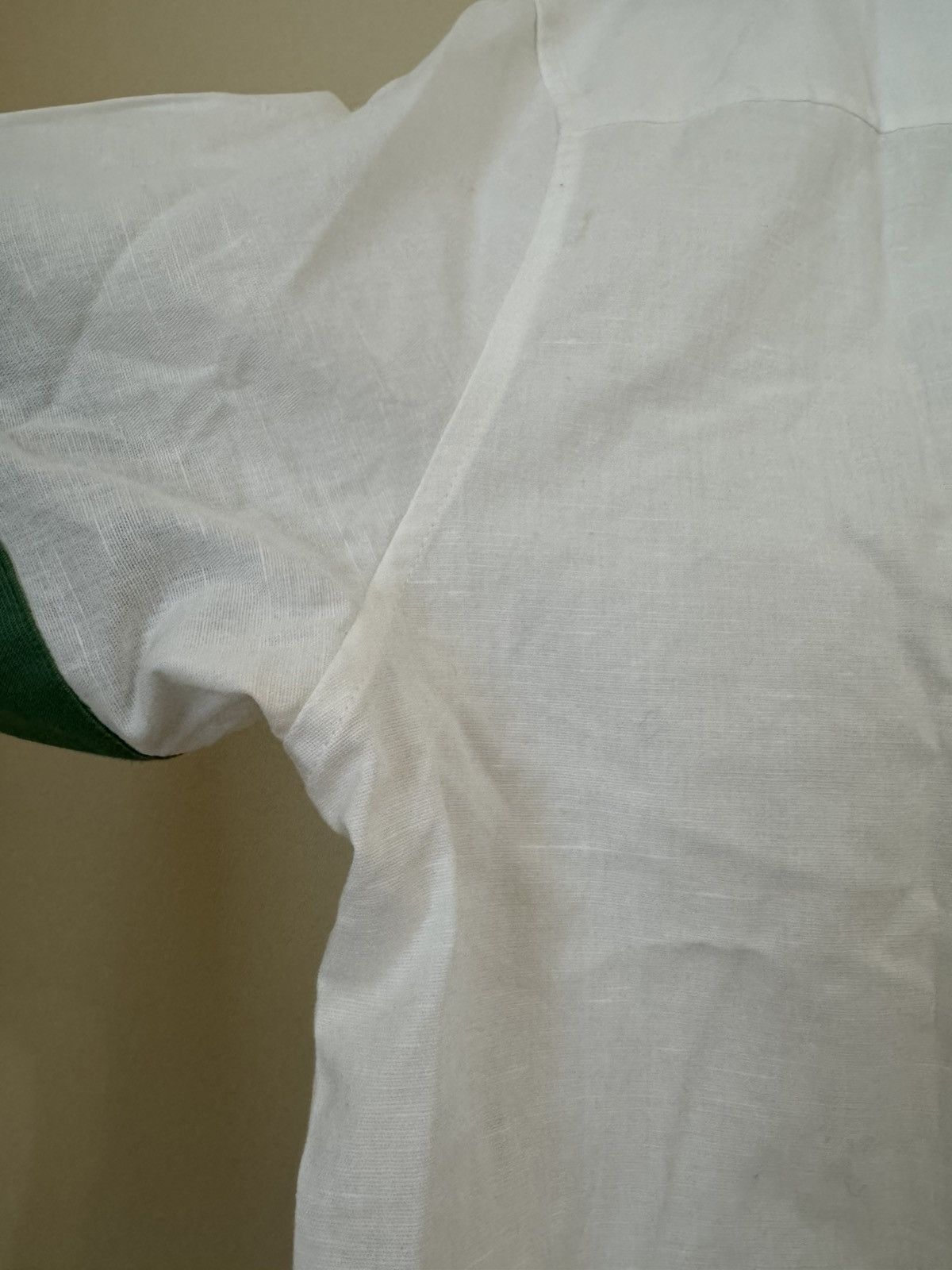 Bode Bode Sailboat Button Up Shirt White Green Linen Medium Large Size US M / EU 48-50 / 2 - 11 Thumbnail