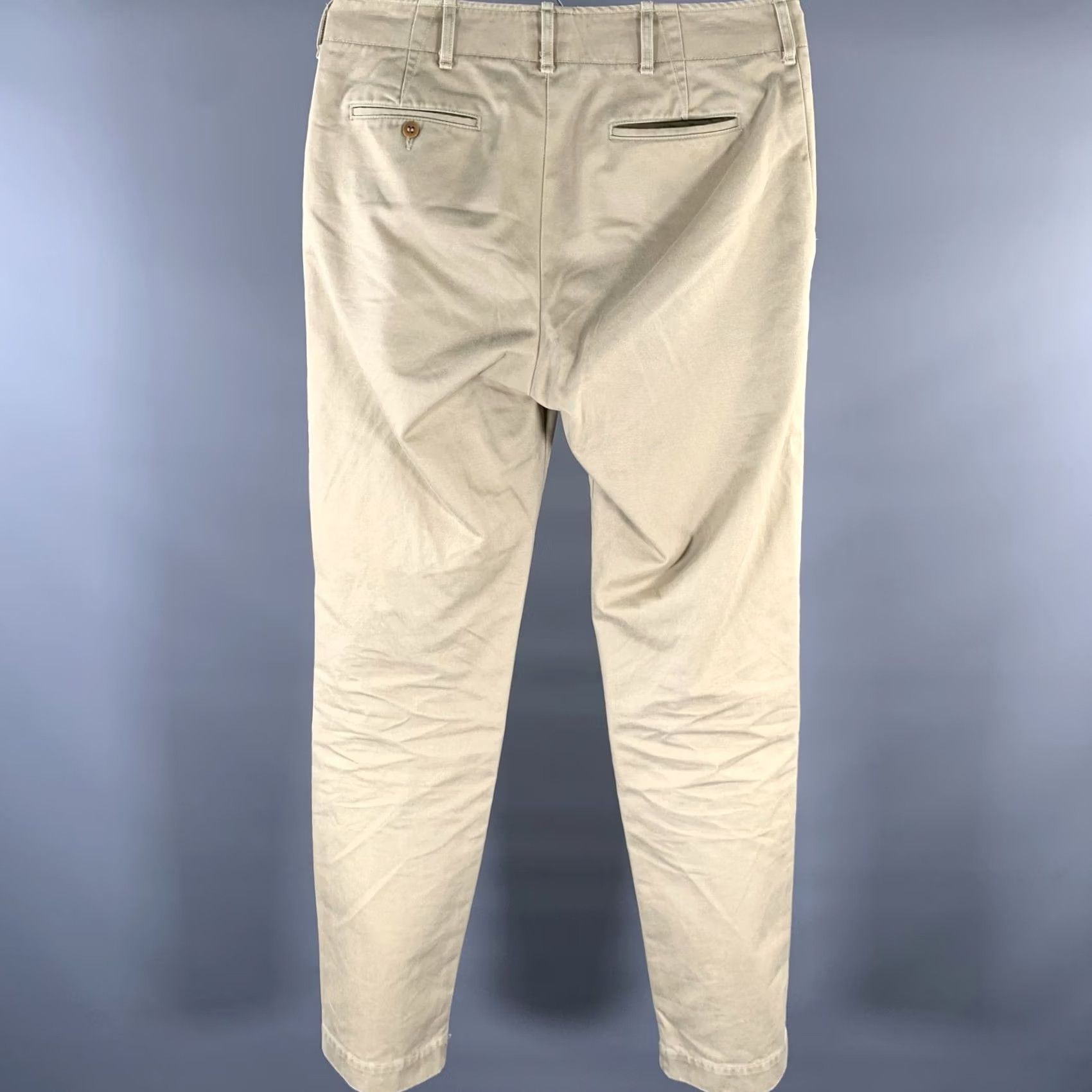 Buck Mason BUCK MASON Size 32 Khaki Solid Cotton Button Fly Casual Pants Mens Size US 32 / EU 48 - 2 Thumbnail