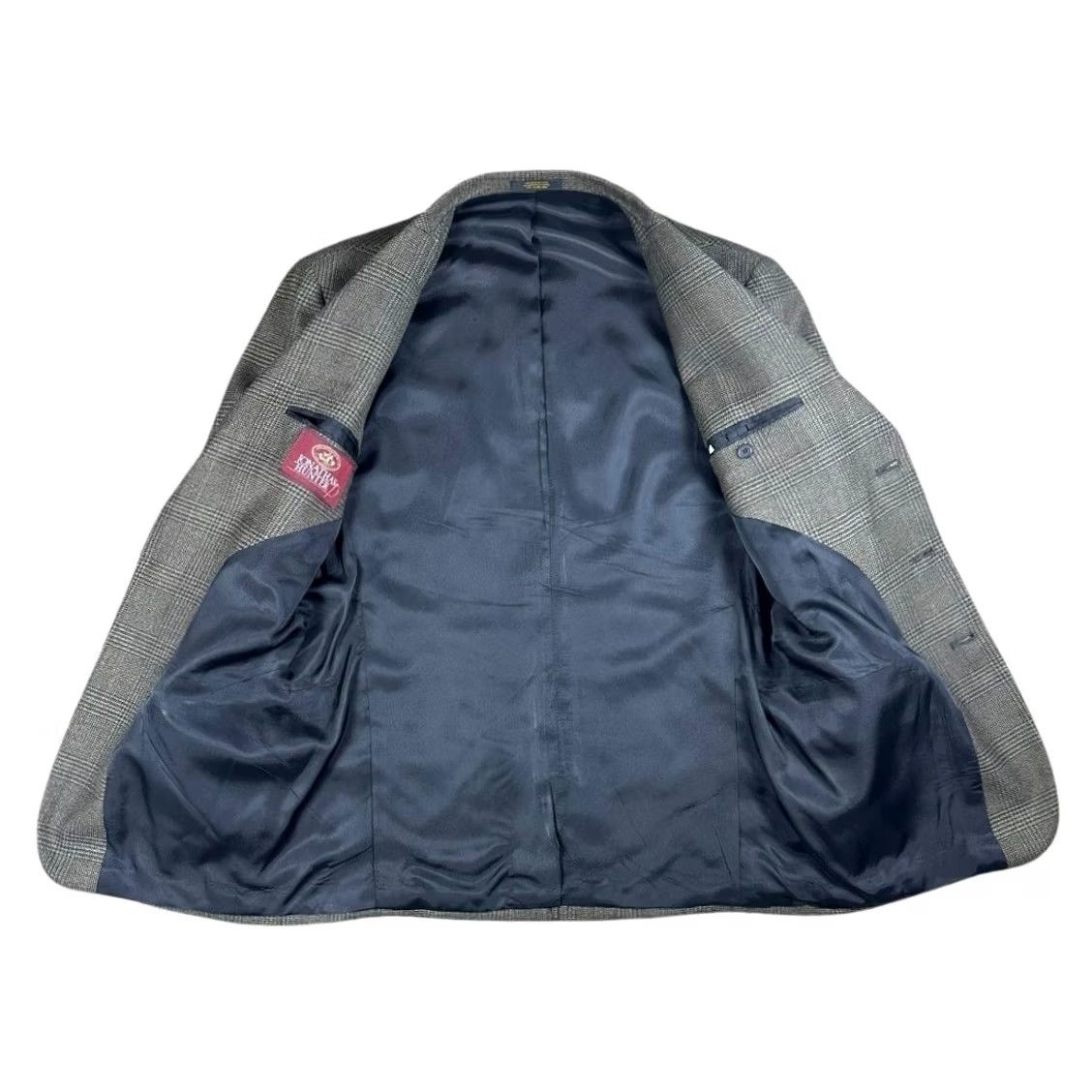 Hunter Jonathan Hunter Blazer Mens 42R Grey Brown Glen Plaid Sport Coat USA Tailored Size 42R - 3 Thumbnail