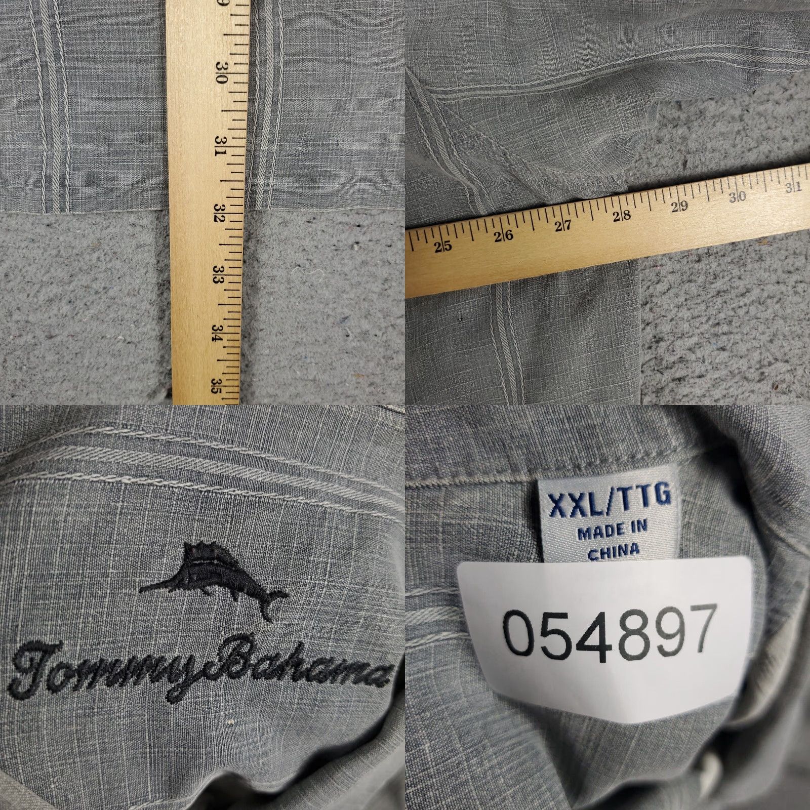 Tommy Bahama VINTAGE Tommy Bahama Shirt Men's 2XL Hawaiian Button-Up Short Sleeve Gray Silk Casual Summer Size US XXL / EU 58 / 5 - 8 Thumbnail