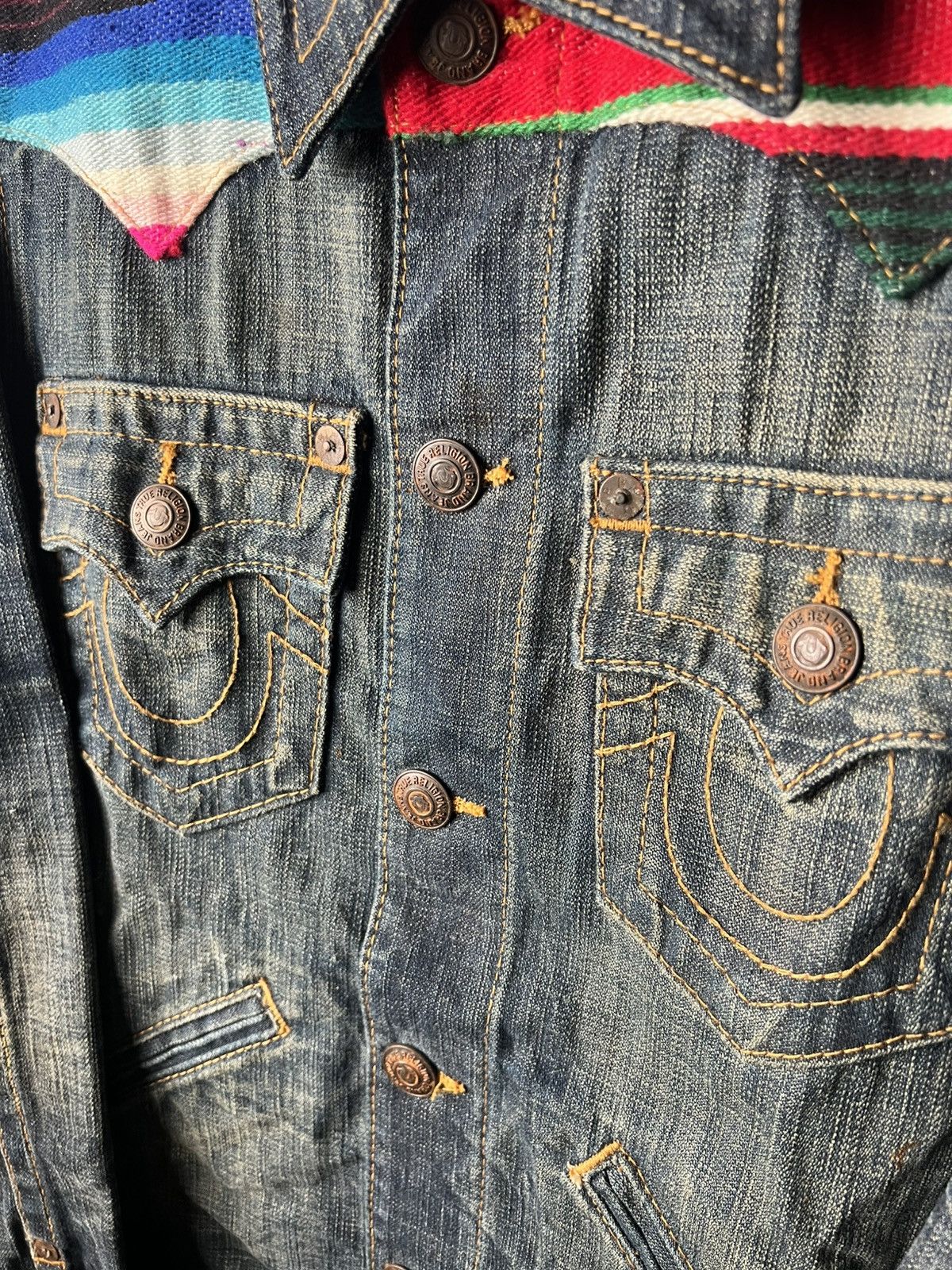 True Religion True Religion Multicolor Johnny Baja Western Denim Jacket Size US S / EU 44-46 / 1 - 5 Thumbnail