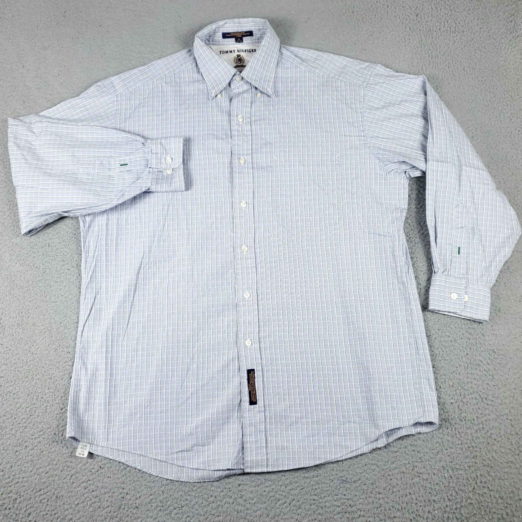 Tommy Hilfiger Tommy Hilfiger Shirt Mens 16 Blue Plaid Button-Down Long Sleeve Size 42R - 2 Thumbnail