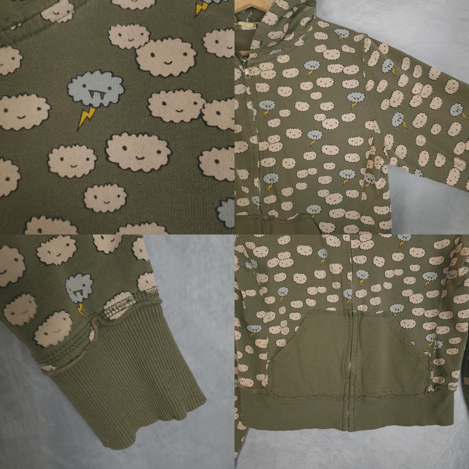 Vintage VINTAGE Loyal Army Hoodie Juniors Large Green Cloud Kawaii Sweatshirt Size L / US 10 / IT 46 - 8 Thumbnail