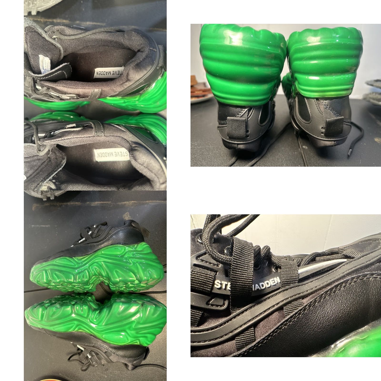 Steve Madden Steve Madden Revel Women's Athletic Sneaker Black Green Size 7M M Colorful EDM Raver EDC Shoes Size US 10 / IT 40 - 10 Thumbnail