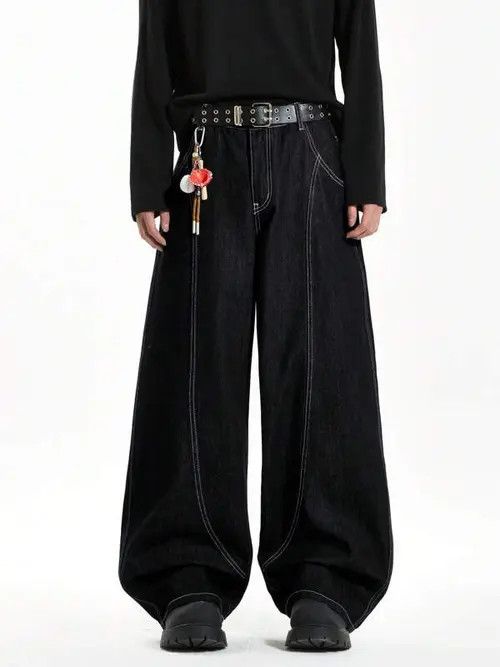 Japanese Brand Baggy WIDE VIntage Y2K denim jeans Size US 34 / EU 50 - 4 Thumbnail