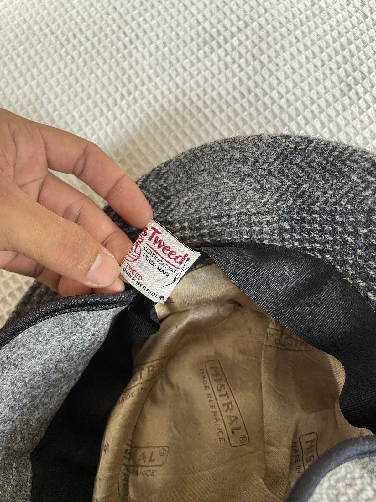 Harris Tweed Vintage 90s🔥HARRIS TWEED MISTRAL🔥Wool Hat Bucket Size L/57 Size ONE SIZE - 8 Thumbnail