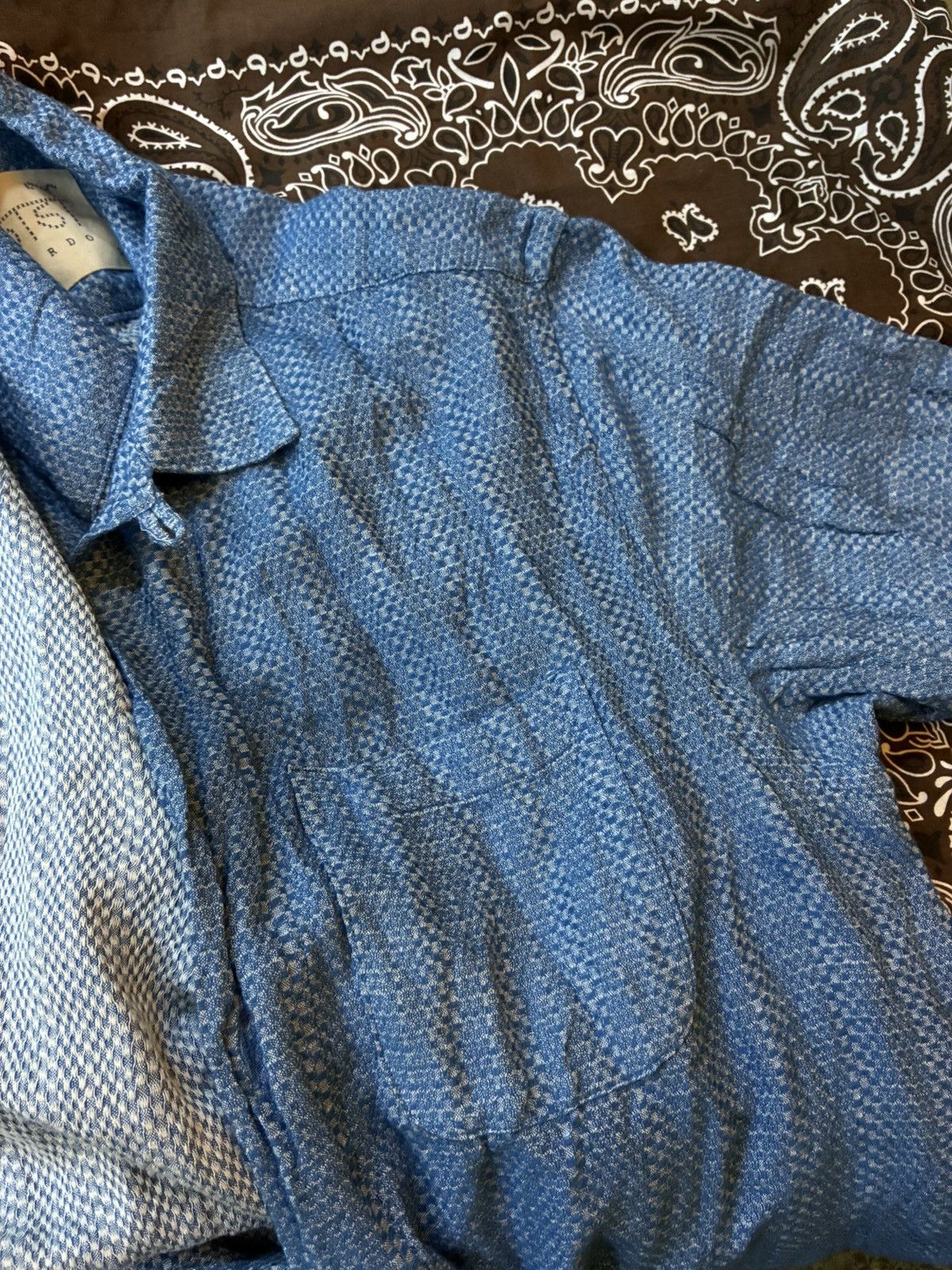 Kardo KARDO HAND WOVEN TEXTURED FABRIC HANDMADE SS SUMMER SHIRT Size US L / EU 52-54 / 3 - 13 Thumbnail