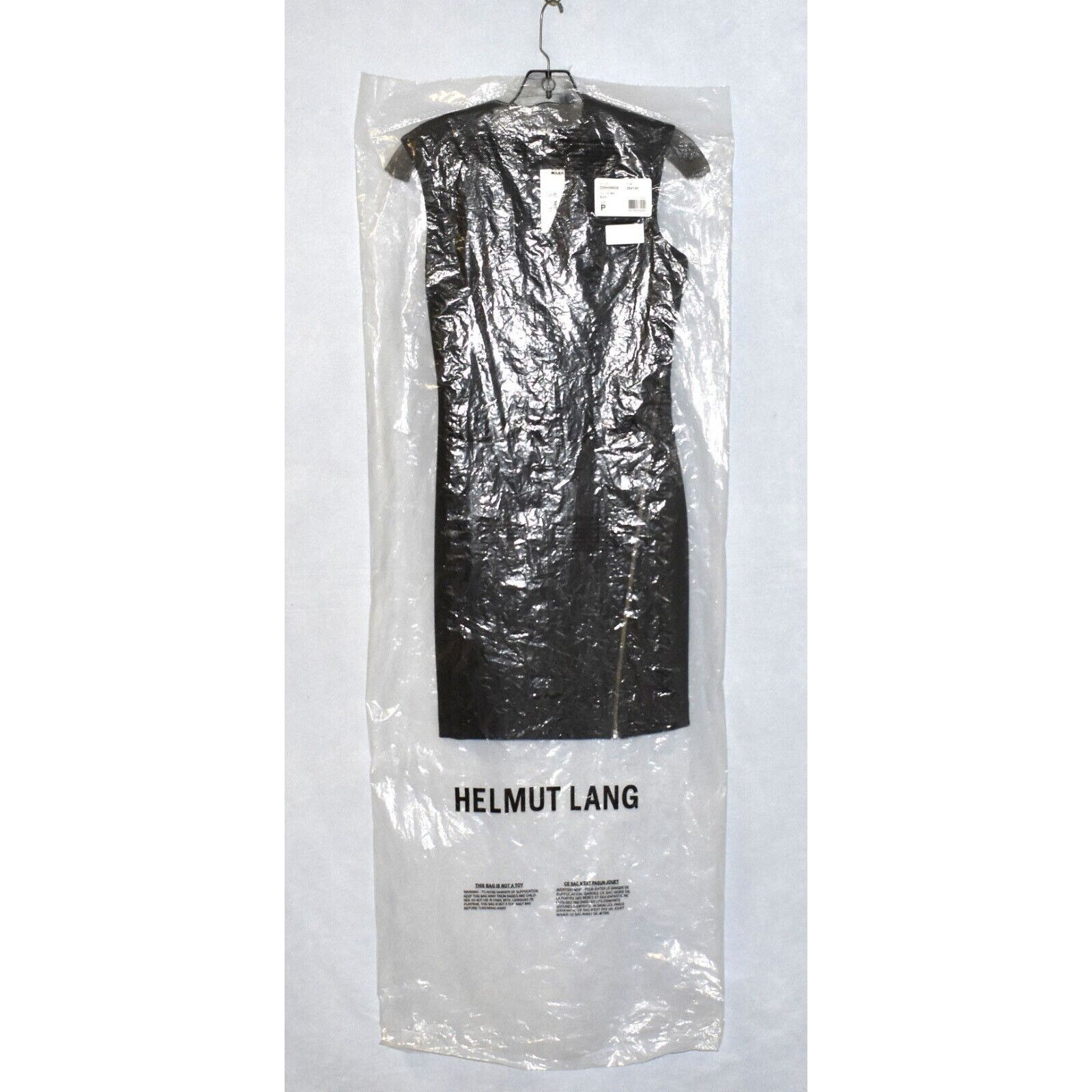 Helmut Lang C0 NWT HELMUT LANG Black Wrap Moto Stretch Dress Size P $345 Size XS / US 0-2 / IT 36-38 - 11 Thumbnail