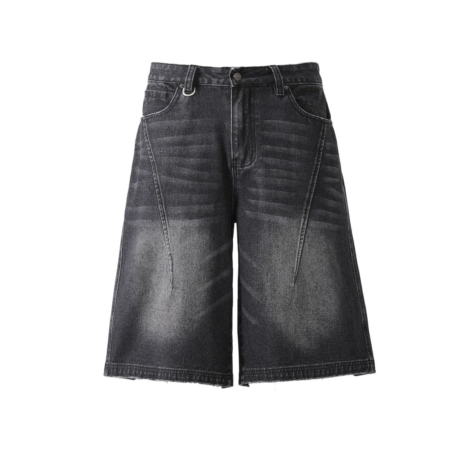 Japanese Brand Black Washed Denim Cargo Shorts Size US 32 / EU 48 - 3 Thumbnail
