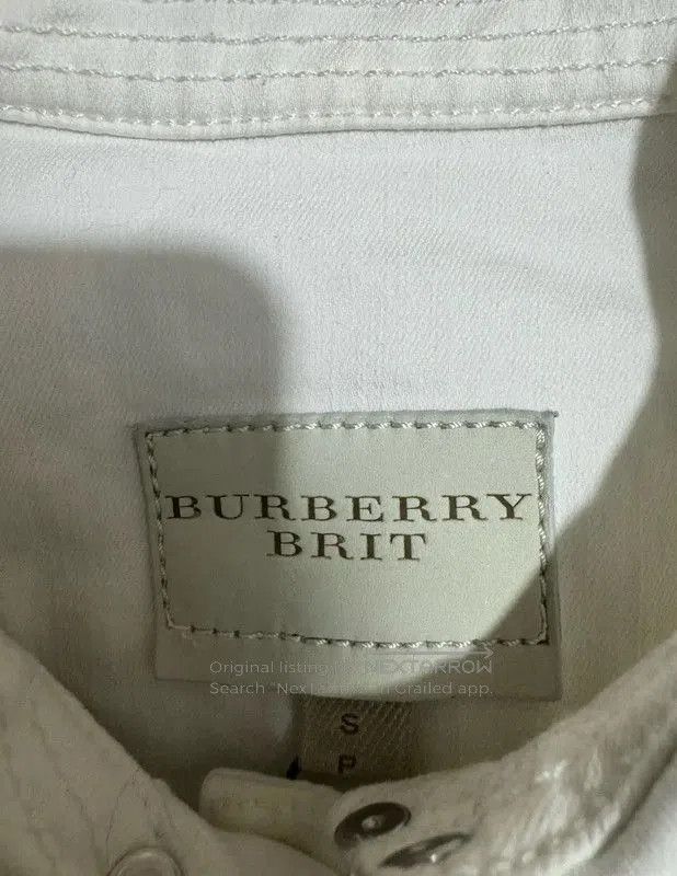 Burberry Burberry White Cotton Embroidered Jacket. Size S / US 4 / IT 40 - 3 Thumbnail