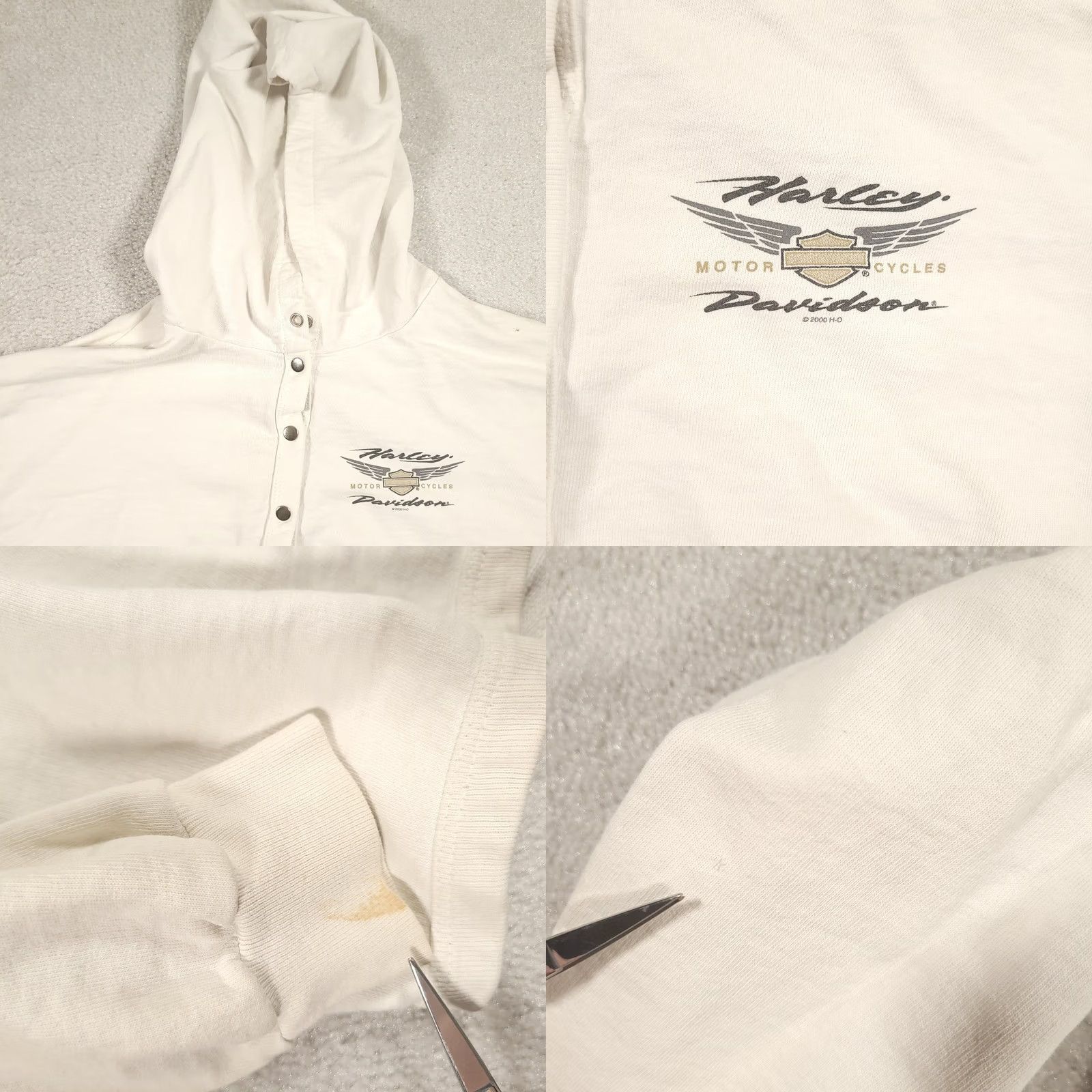 Harley Davidson VINTAGE Harley-Davidson Hoodie Womens Medium Snap Up Distressed Davenport Iowa Hoodie Mens Womens Girls Boys Size M / US 6-8 / IT 42-44 - 8 Thumbnail