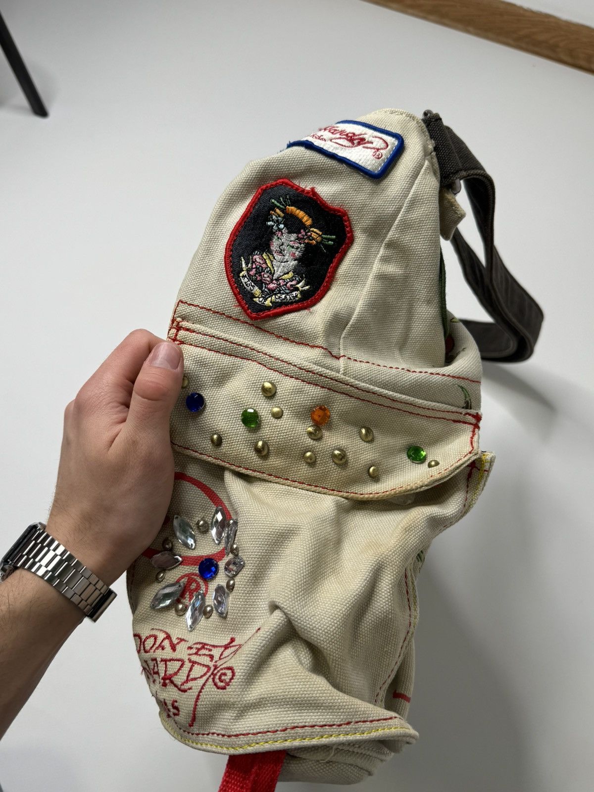 Ed Hardy Vintage Ed Hardy avant garde messenger bag swag skater sk8 Size ONE SIZE - 11 Thumbnail