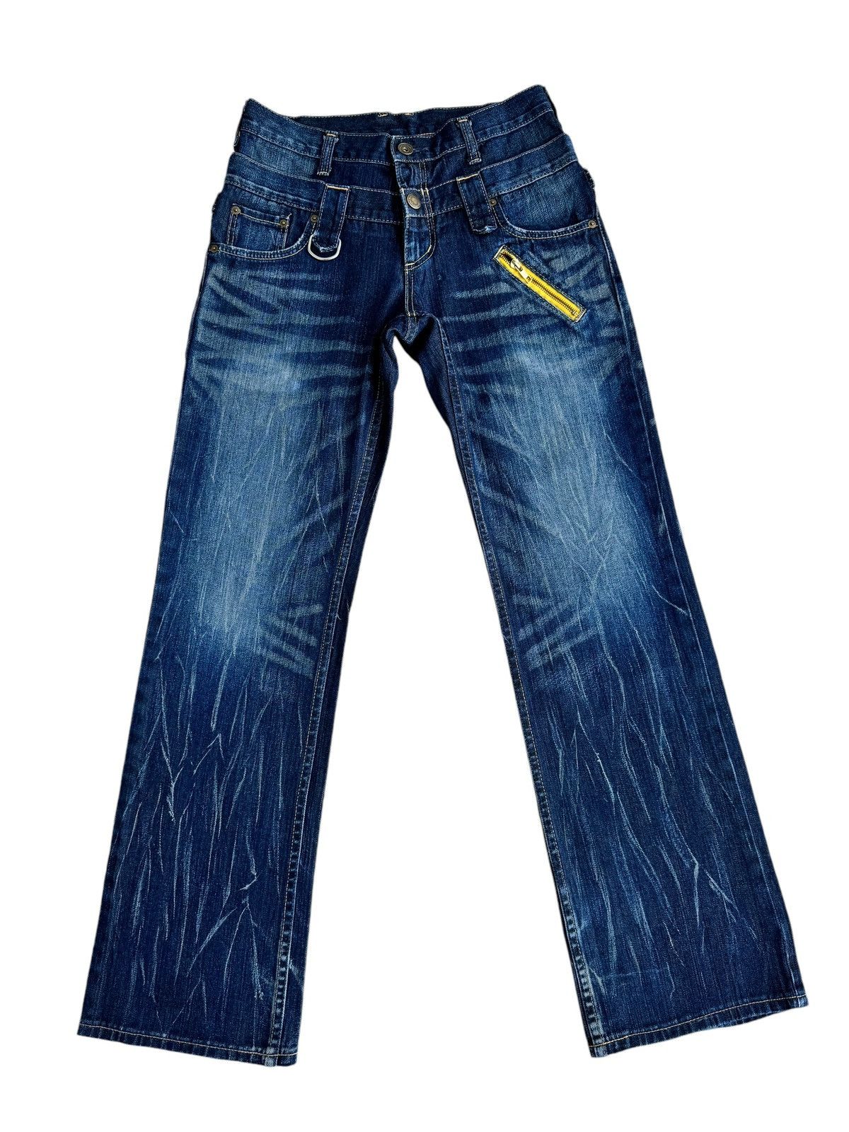 Le Grande Bleu (L.G.B.) × Wrangler ⚡️⚡️Japanese Brand Distressed Wrangler Double Waist Jeans Size US 30 / EU 46 - 3 Thumbnail