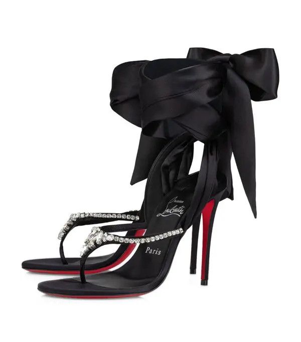 Christian Louboutin o1bcso1str0825 Just Queenie Desert Heeled Sandals in Black Size US 6 / IT 36 - 2 Thumbnail