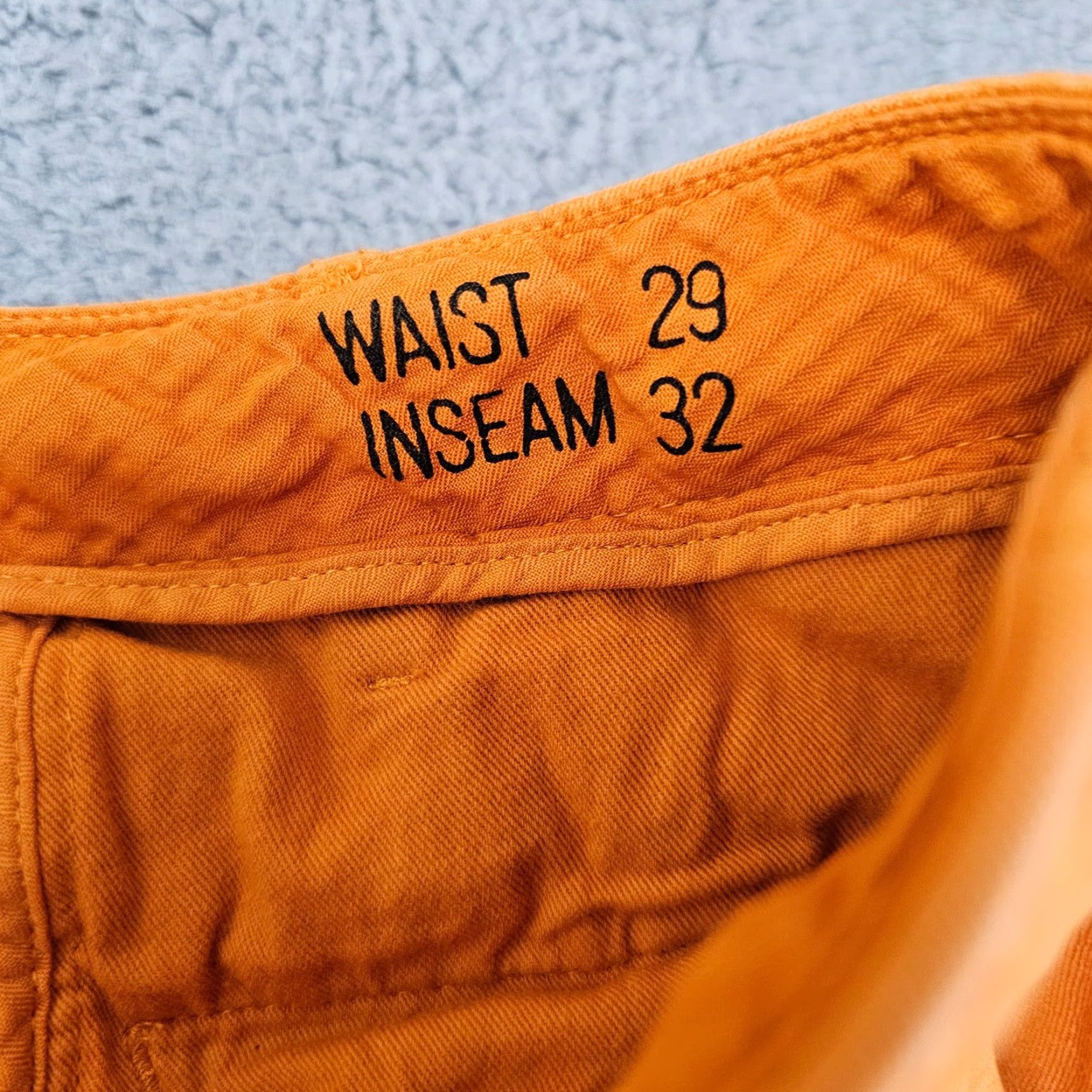 J.Crew VINTAGE J CREW Wallace Barnes Fatigue Camp Pant Mens 29x29 Orange Chino Cotton Size US 29 - 5 Thumbnail