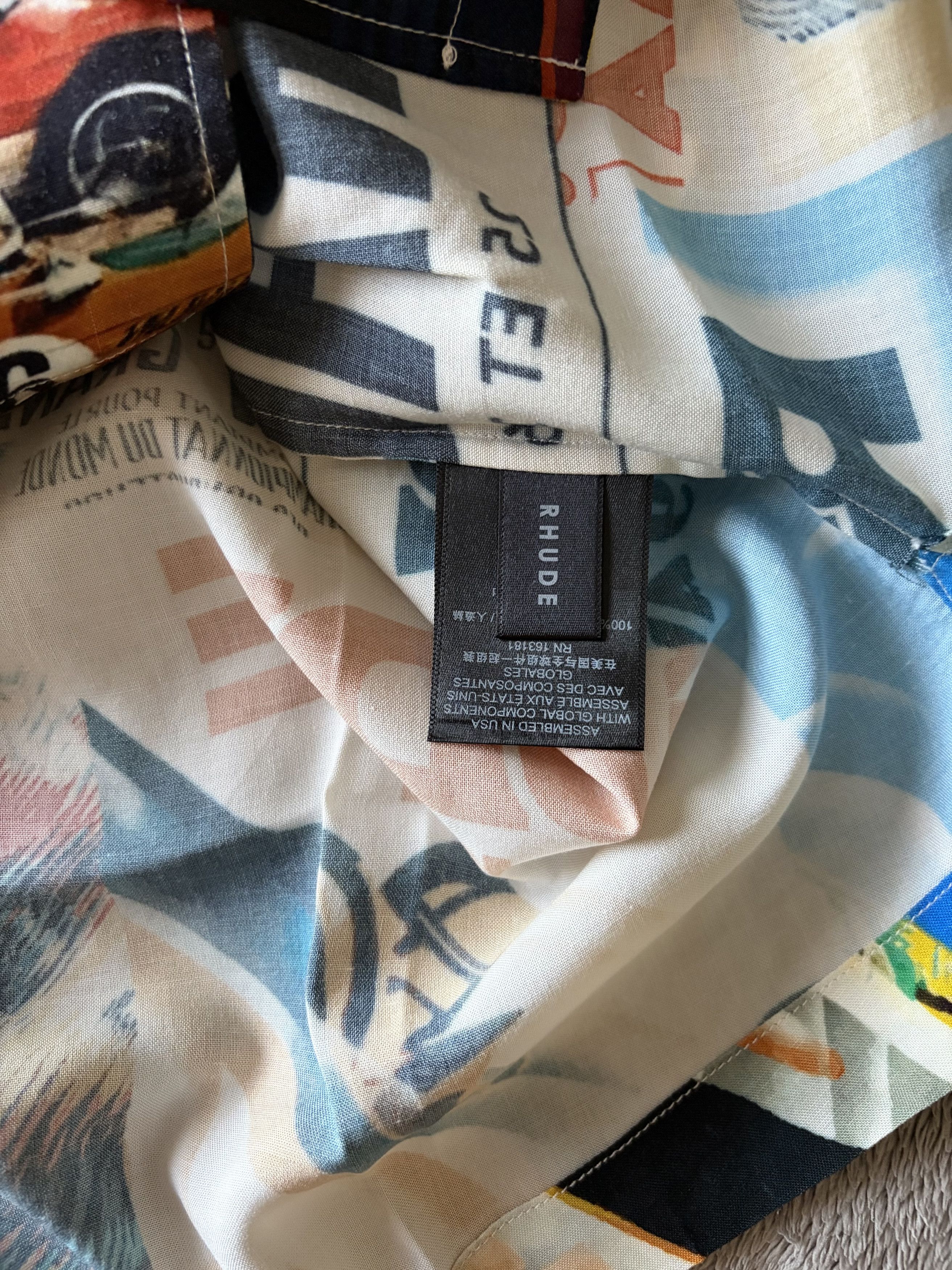 Rhude Rhude Cashmere Script Shorts & Poster Button Up Size US S / EU 44-46 / 1 - 13 Thumbnail