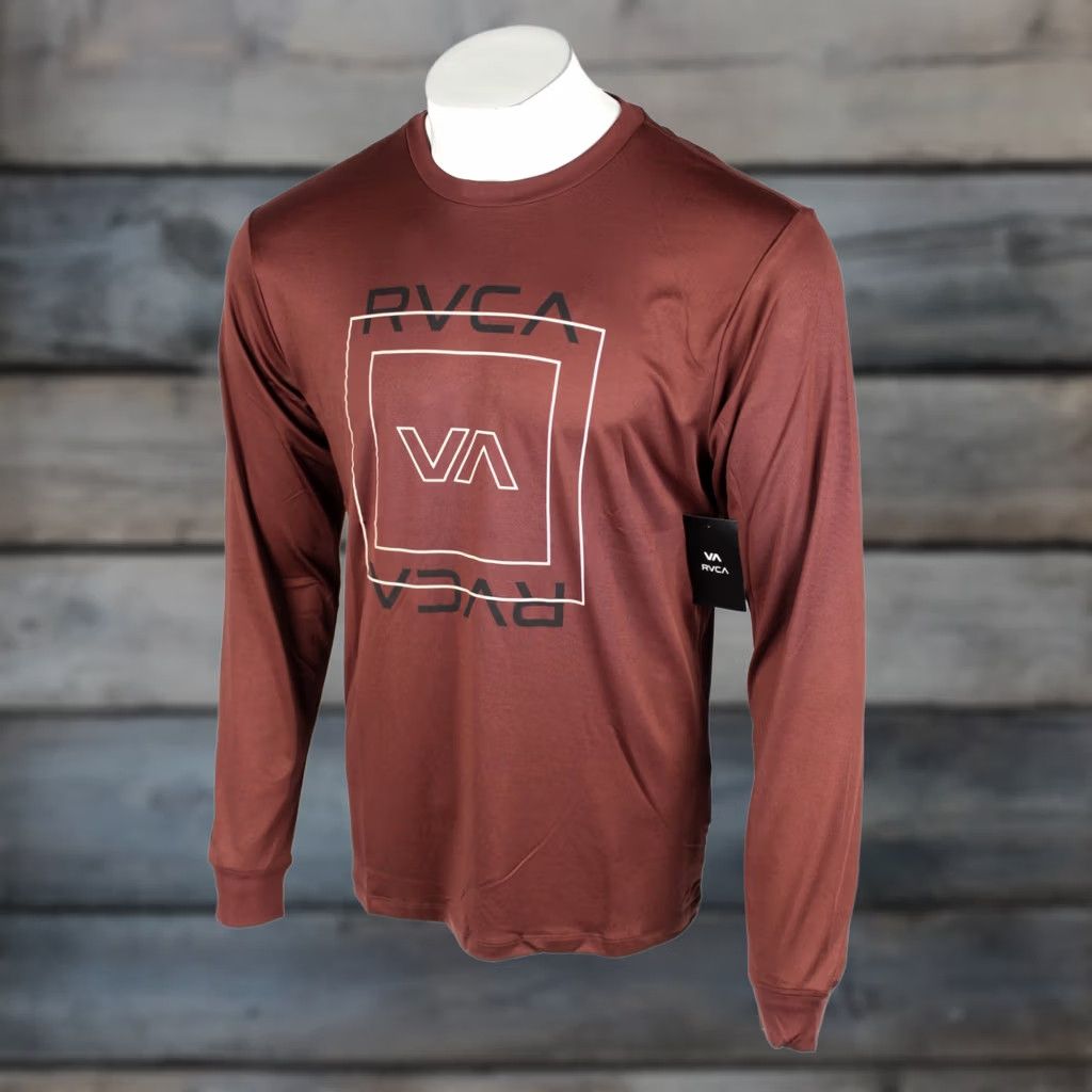 RVCA RVCA Robey Shirt L Large Burgundy Red Crew Long Sleeve Men's Size US L / EU 52-54 / 3 - 1 Thumbnail