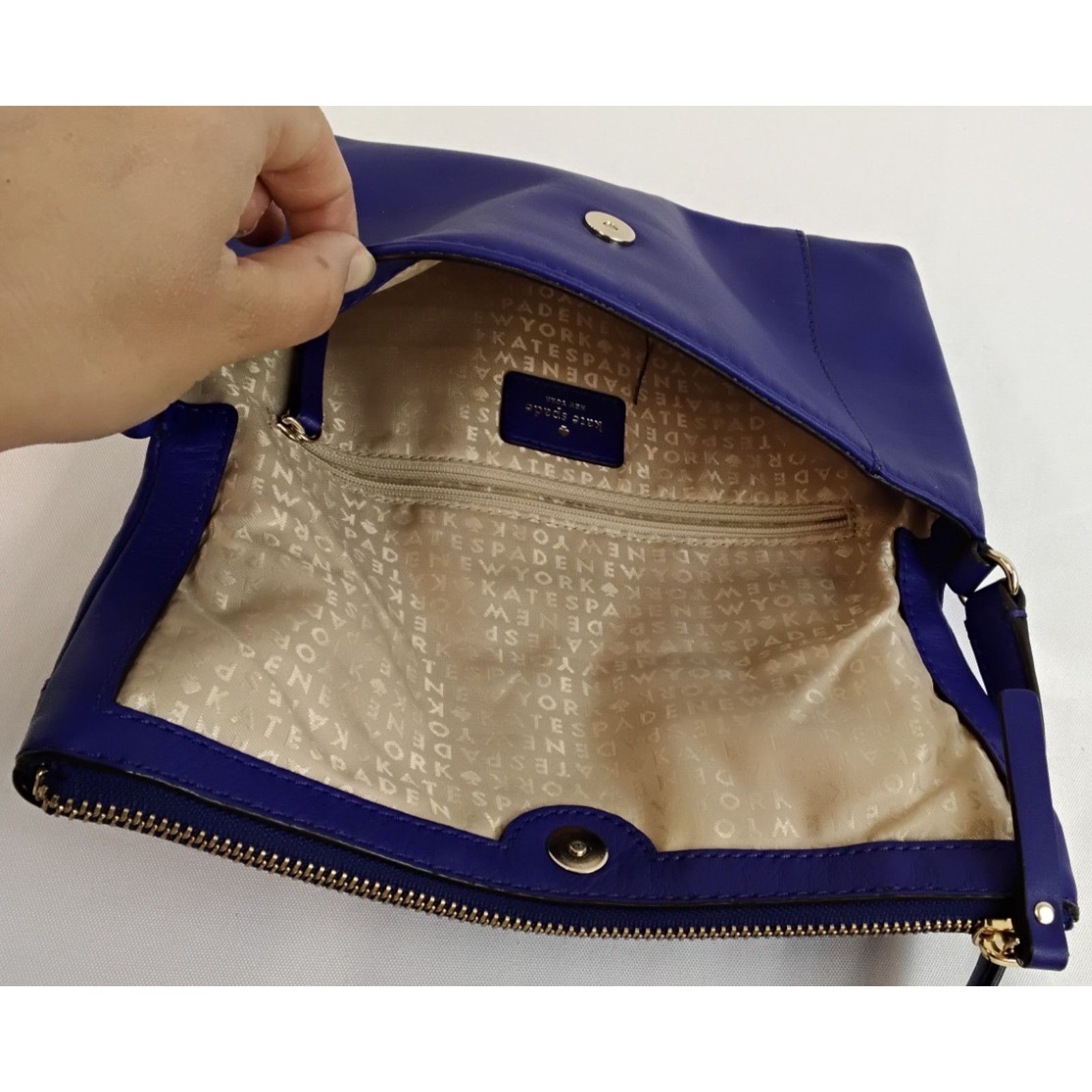 Kate Spade Kate Spade Fremont Place Julian Leather Crossbody Royal Blue Size ONE SIZE - 8 Thumbnail