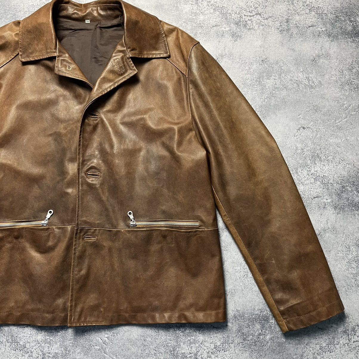 Genuine Leather Vintage Vera Pelle Leather Jacket Italian Y2K Size US XXL / EU 58 / 5 - 4 Thumbnail