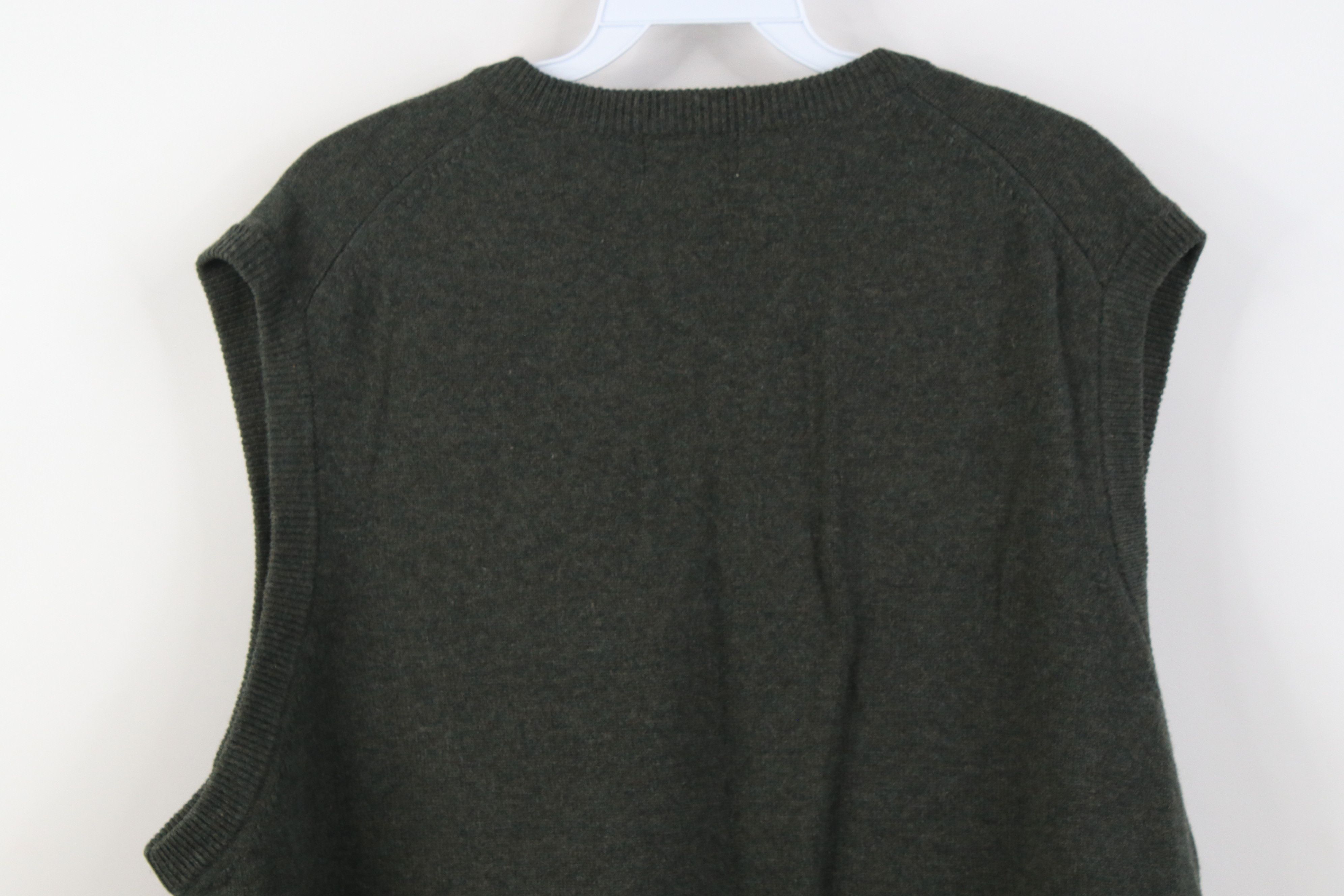 L.L. Bean Vintage 90s LL Bean Lambswool Knit V-Neck Sweater Vest Green Size US XL / EU 56 / 4 - 8 Thumbnail