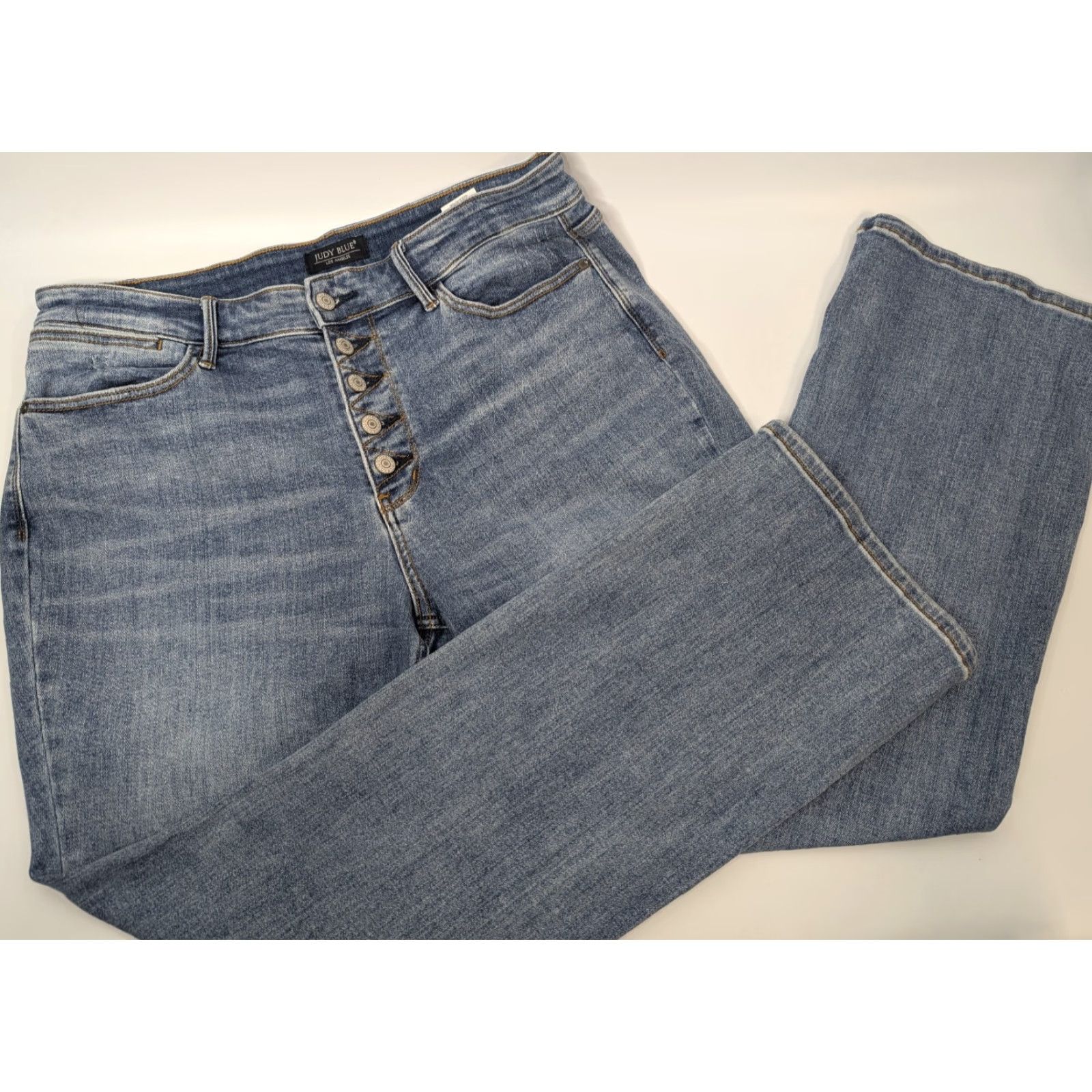 Vintage Judy Blue Jeans Boot Cut Button Fly Women's 16W High Rise Stretch JB82551MD Size 38" / US 16 / IT 52 - 2 Thumbnail