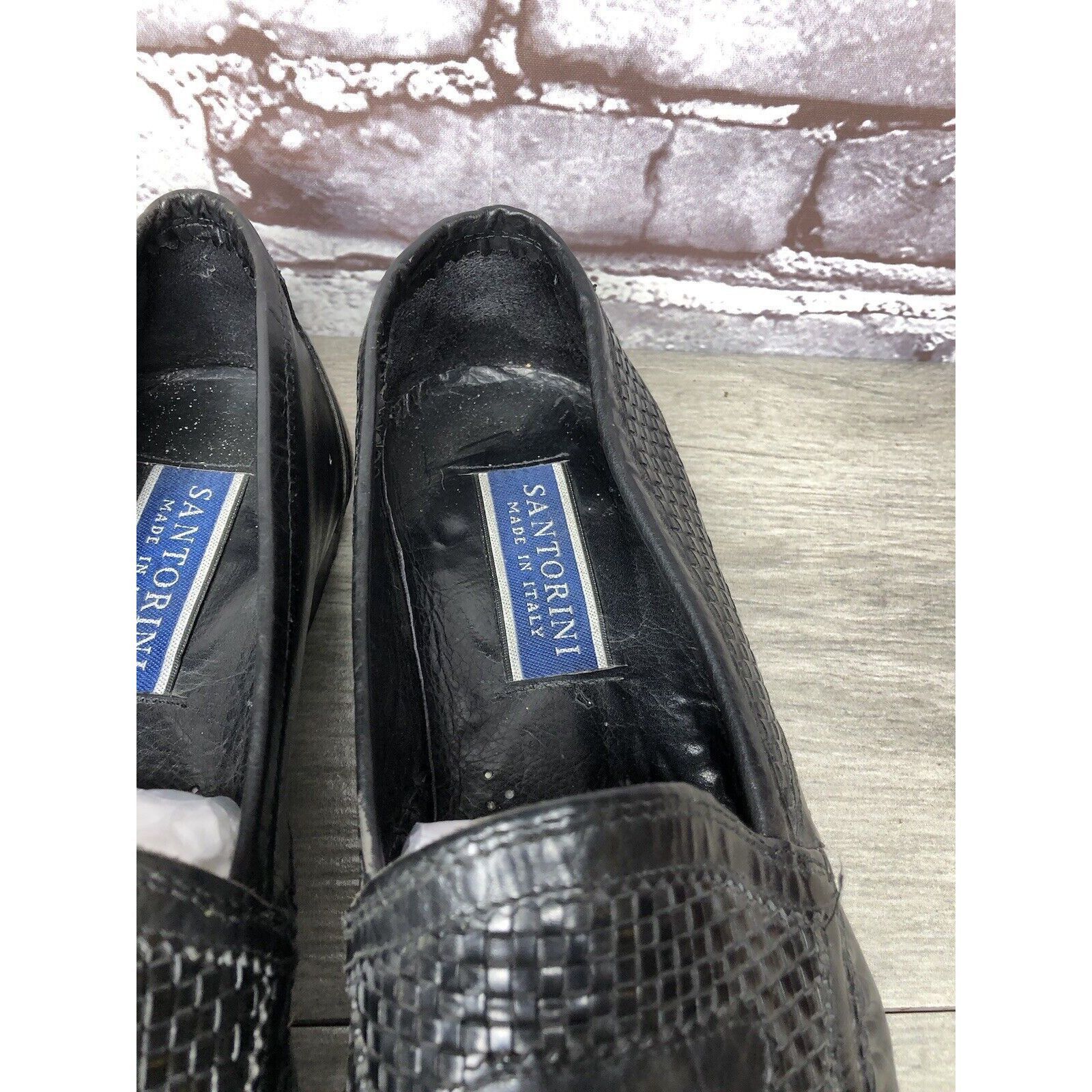 Other Santorini Black Leather BasketWeaves Woven Tassel Loafers Me Size US 9.5 / EU 42-43 - 19 Thumbnail