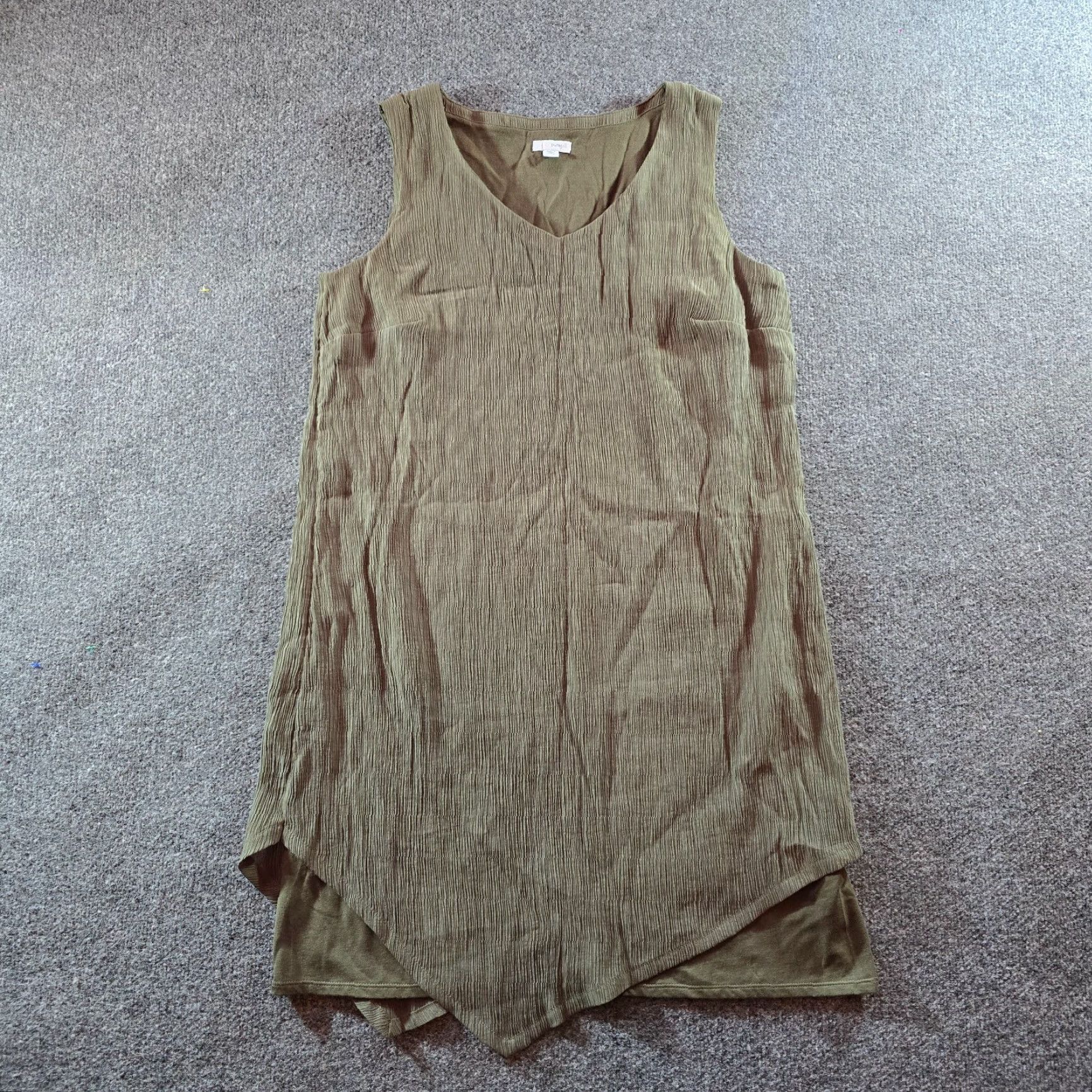 J. Jill J Jill Dress Women Petite Medium Green Textured Asymmetrical Casual Capsule Size M / US 6-8 / IT 42-44 - 2 Thumbnail