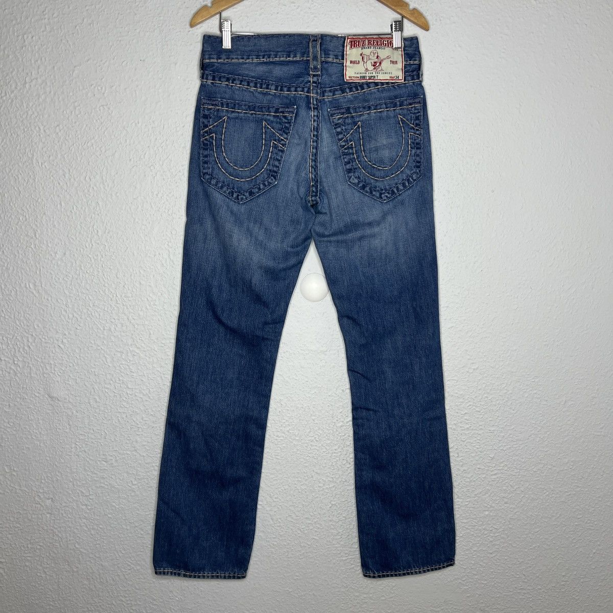 True Religion × Vintage True Religion Denim Jeans Trousers Pants Embroidered Logo Size US 32 / EU 48 - 1 Thumbnail