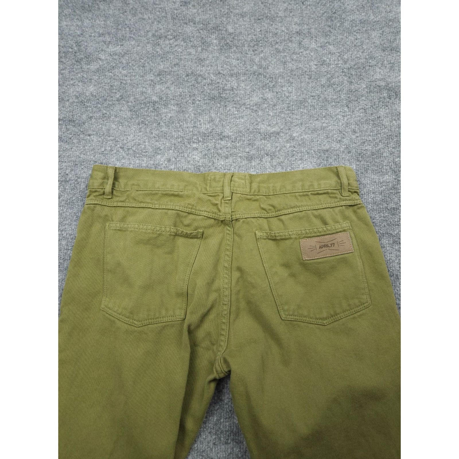 Vintage APRIL 77 Jeans Men's 32 x 32 Green DICTATOR Button Fly Cotton Denim Straight Slim Jeans Size US 32 / EU 48 - 4 Thumbnail