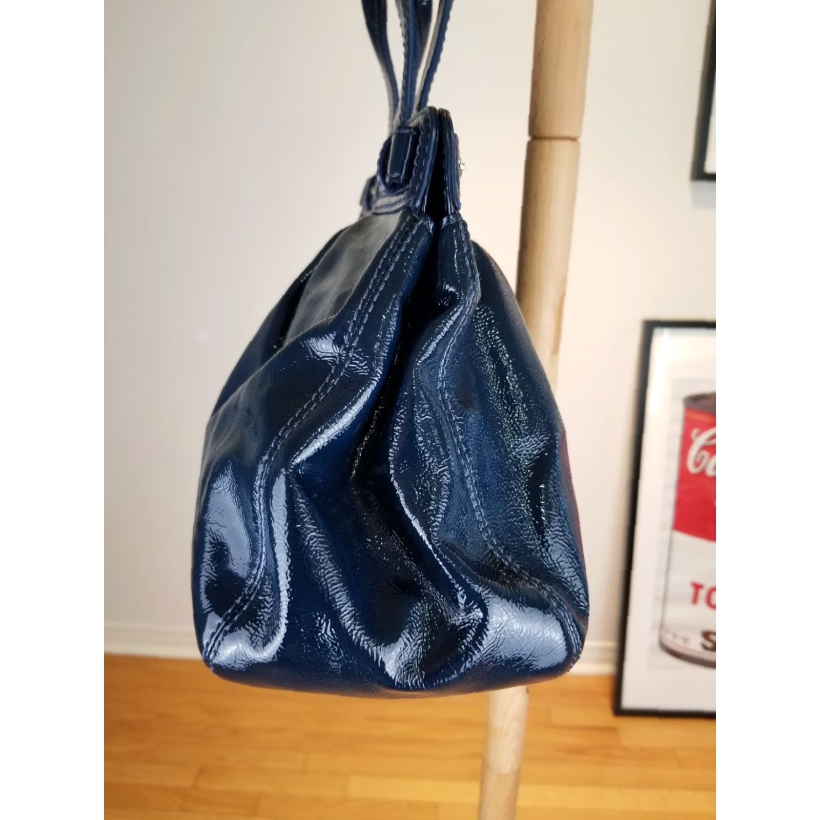 Coach VINTAGE COACH NAVY LEATHER SHOULDER HAND BAG SZ 15'X10'X4' 13926 Size ONE SIZE - 7 Thumbnail