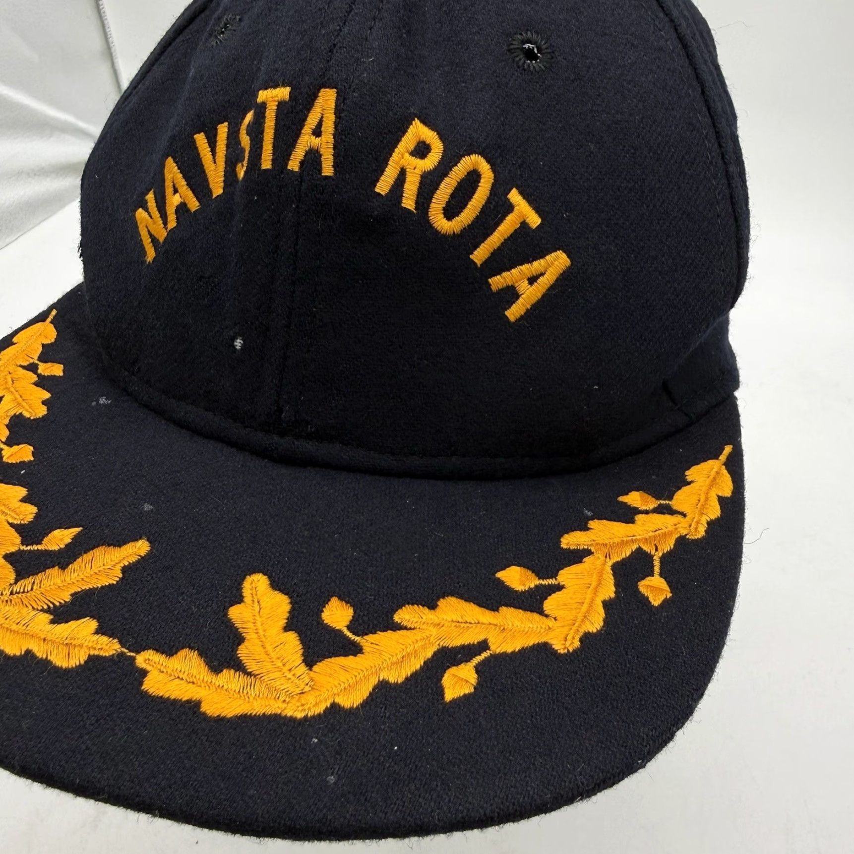 Vintage Navsta Rota US Naval Base Hat Military Wool Embroidered Snapback Men Adjustable Dark Blue USA Baseball Cap Size ONE SIZE - 5 Thumbnail