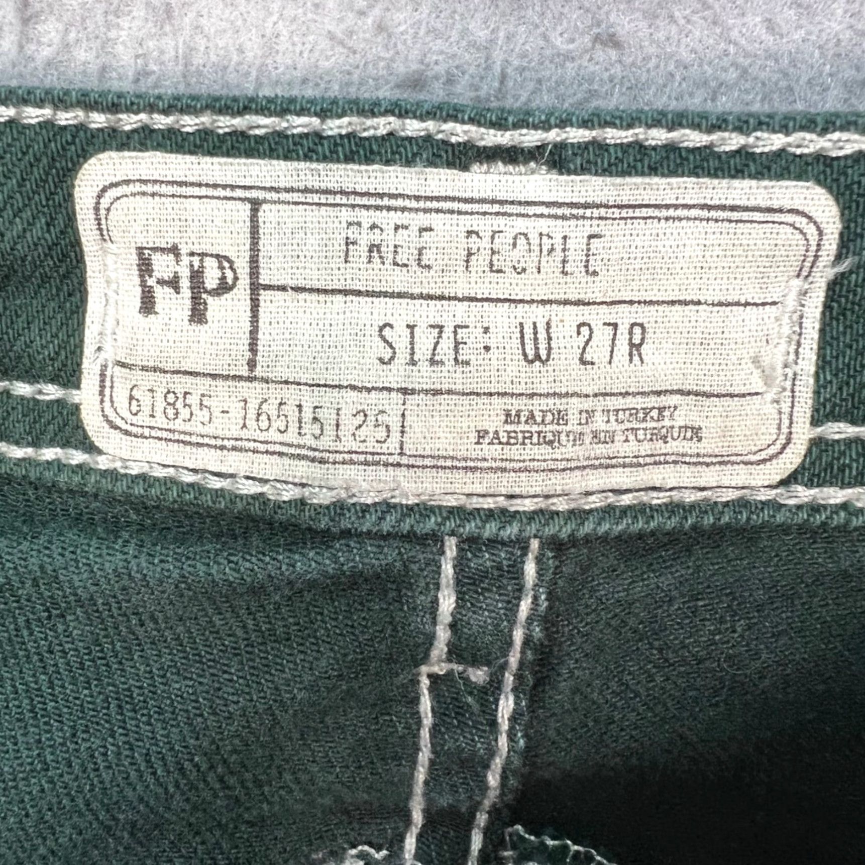 Free People Free People Jeans Womens 27 Green Flare Denim 5-Pocket High Rise Cotton Blend Bohemian Shoes Not Applicable Size 27" / US 4 / IT 40 - 3 Thumbnail