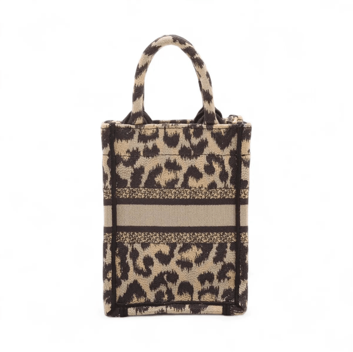 Dior Leopard Vertical Book Tote Canvas Two-Way Handbag Size ONE SIZE - 2 Thumbnail