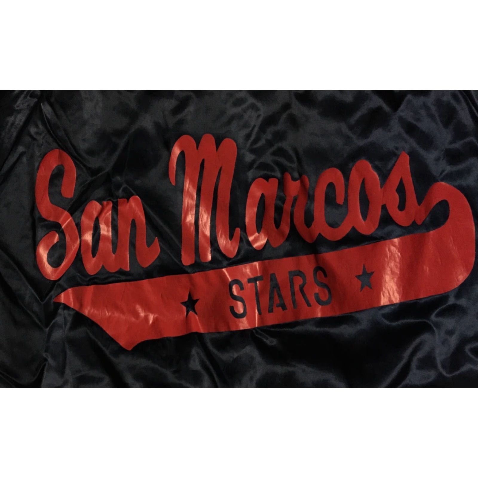 Vintage VINTAGE San Marcos Stars Satin Jacket L USA School Sports 80s 90s Hartwell Blue Mens Jacket Size US L / EU 52-54 / 3 - 3 Thumbnail